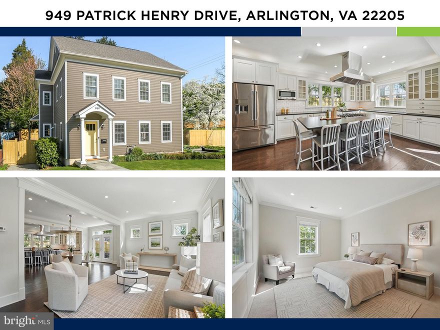 Welcome to this stunning five-bedroom, three-and-a-half-bathroom home on a corner lot in the beloved Dominion Hills neighborhood of North Arlington and thoughtfully expanded in 2016 to include nearly 3,700 square feet of beautifully curated living space. The remodel more than doubled the original footprint and added upgrades rarely found in most renovations—elegant millwork throughout, wide plank engineered wood floors, a show-stopping built-in bookshelf, charming Hardie plank siding, bluestone walkways, a stone paver driveway, and absolutely breathtaking landscaping.
Step through the front door into a welcoming foyer that flows effortlessly into the heart of the home—the light-filled family room. Here, crown molding, recessed and accent lighting, and many windows create an inviting atmosphere perfect for everyday living or hosting. This space opens seamlessly into the dining area and kitchen, making it a great place for entertaining.
The kitchen is a dream! Tucked at the back of the home, it’s bright, stylish, and packed with thoughtful design touches: custom white cabinetry with pull-out drawers, showcase cabinets, a crisp subway tile backsplash, rich granite countertops, a filtered hot water dispenser, sleek stainless steel appliances including a range hood vent, and a walk-in pantry. The massive island with seating for six makes it the ideal place for morning pancakes or evening wine. Five large windows flood the space with sunlight and the windows edge is a great home for growing herbs.
Just off the kitchen and dining area, stunning double glass doors lead out to a charming stone patio, ready for al fresco dinners under hanging string lights or weekend BBQs. Nearby, a beautiful mudroom with built-ins, a garden-inspired sink, and a convenient side door to the driveway add function.
Upstairs, you’ll find four generously sized bedrooms, two full bathrooms, and a convenient laundry room. The serene primary suite sits at the back of the home, offering a peaceful retreat with a walk-in closet and a gorgeous en-suite bathroom featuring fun penny tiles, a double sink vanity, subway tile shower, and even a towel warmer.
The lower level brings an additional 1,000 square feet of flexible living space—ideal as a guest suite, media room, play area, or au pair setup. This level includes a fifth bedroom, full bathroom, and a cozy living/movie room—complete with projector and screen that convey.
Storage is no issue here, with ample closet space and a massive walk-up attic that spans the entire footprint of the home. It’s fully floored with high ceilings, making it perfect for storing everything you need with ease.
Outside, the fully fenced backyard is just as magical as the interior. Professionally landscaped and lovingly maintained by an avid gardener, the lush flower beds burst into bloom each season, creating a space full of color. Whether you’re playing, entertaining, or relaxing, this yard is ready to be enjoyed.
The location is unbeatable. The home feeds to the highly rated Cardinal, Swanson, and Yorktown school pyramid and is just a few blocks to Westover Village favorites like The Italian Store, Toby's Ice Cream,  Lebanese Taverna, Lost Dog Café, Westover Market/Beer Garden, and a Sunday Farmer Market. Hop on the W&OD or Custis trails for a bike ride or stroll, and enjoy nearby parks like Bluemont, Bon Air Park Rose Garden, Dominion Hills, and Upton Hill; or even trek into DC. Dominion Hills is a vibrant community with an active civic association that hosts events all year long— spring egg hunts, Fourth of July patriotic bike parades, and memorable Halloween costume parades. The private Dominion Hills pool is just seven blocks away, and everyday essentials like Target and Harris Teeter  are minutes from your door. METRO ACCESS: East Falls Church Metro: 4 minute drive; Ballston Metro: 8 minute drive. 
Don’t miss your chance to make it yours.