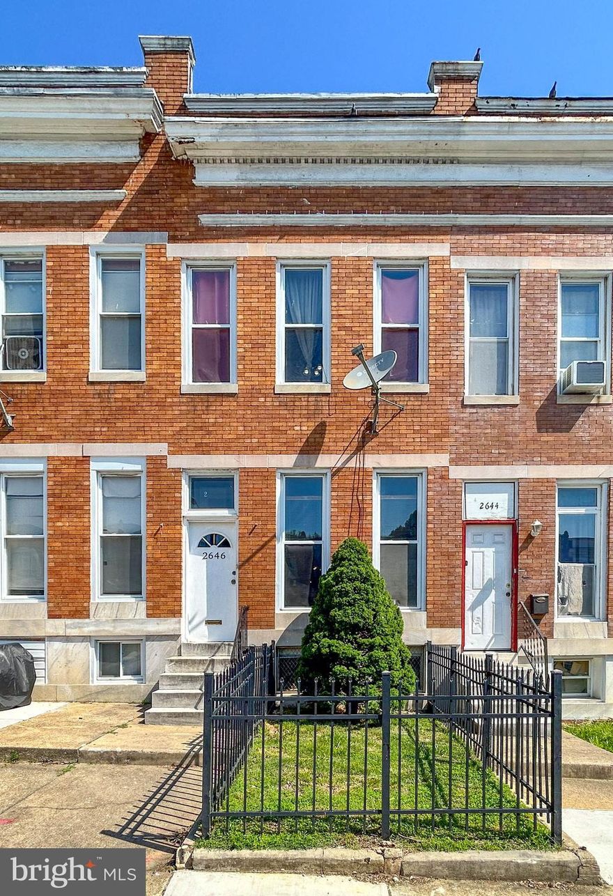 List price is Opening Bid at the Online auction to be conducted on Auctioneers website. Auction ends Tuesday, June 18, 2024 at 11:30am. Brickfront townhome in the "Mosher" neighborhood of Baltimore City improved by 1,230± sqft. of above grade living space including 3 bedrooms and 1 full bathroom. The main level of the home has a vestibule entry way, living room, dining room, kitchen with access to the fenced in back patio. The upper level includes 3 bedrooms and 1 full bathroom. The lower level is partially finished with an open area, storage space, utilities and laundry. Features - Deck on the back rear bedroom, Fence & back yard and Wood type floors throughout. Do not miss this great opportunity !!