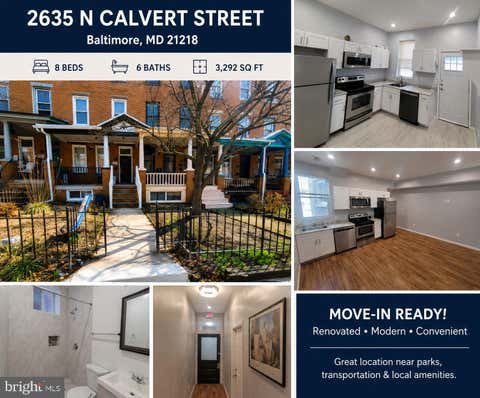 Multifamily For Sale - 2635 N Calvert Street<br/> BALTIMORE, MD 21218