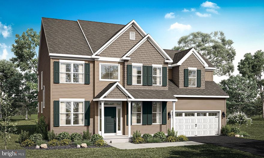 Welcome to Green Ridge Estates West by Sal Lapio Homes — where comfort, style, and convenience come together. This private enclave of just eight luxury homes is nestled in a quiet cul-de-sac. Featured here is the New Haven model, a thoughtfully designed floor plan offering 4 bedrooms, 2.5 baths, a 2 car garage, and a truly open-concept layout that caters to today’s modern lifestyle. Step inside to a dramatic two-story foyer, flanked by a living/flex room and dining room. The first floor showcases wide-plank luxury vinyl flooring, setting the tone for a stylish and low maintenance living experience. The spacious family room, complete with an abundance of windows, is the perfect space for relaxation and gathering. Sliding glass doors lead you to the backyard, filling the space with natural light. At the heart of the home lies a chef’s kitchen, featuring stainless steel appliances, gas range, built-in microwave and an abundance of counter and cabinetry space. The walk-in pantry offers ample storage, while the adjoining breakfast area provides plenty of room for casual dining. A custom mudroom with bench seating offers a convenient drop zone just off the garage entry. Head upstairs, where a large picture window on the landing brings in even more natural lighting. The primary suite is a true retreat, boasting a tray ceiling, two walk-in closets and a tray ceiling. The luxurious ensuite bathroom features dual vanities with granite countertops, walk-in shower, and tile flooring. Also, on this level there are three generously sized bedrooms, a full hall bath, and a convenient second floor laundry room. The unfinished basement is a blank canvas—ideal for creating a home gym, media room, play area, or entertainment zone. Located just minutes from quaint Perkasie Borough, Sellersville and close to outdoor recreation at Lake Nockamixon and Peace Valley Park. Green Ridge Estates West offers the best of Bucks County living. Schedule your private tour today and discover why Green Ridge Estates is the perfect place to call home.