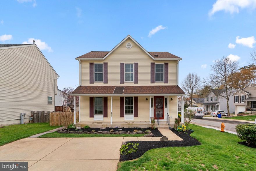 OFFER DEADLINE MONDAY 5:00 PM.  Stunning Colonial residence offering 1,512 square feet, 4 bedrooms, 2 full baths, and 1 half bath on a prime corner lot in peaceful Nottingham Village. A charming front porch, framed by lush landscaping, invites you into the freshly painted interior. Inside, the main level showcases a traditional floor plan with a spacious foyer leading into a generous living room, which flows effortlessly into the formal dining room highlighted by gleaming hardwood floors. The updated eat-in kitchen is designed for both functionality and style, featuring upgraded countertops, a center island, stainless steel appliances, a pantry, and a cozy breakfast nook with sliding glass doors that open to the porch. A convenient powder room completes the main level. Upstairs, you’ll find four generously sized bedrooms with recently installed plush carpeting, along with two full bathrooms. The primary suite offers double closets and a private ensuite bath with a walk-in shower and built-in shelving. The lower-level basement provides a blank canvas ready for your personal touch, with walk-up exterior access and a dedicated laundry area. Step outside to enjoy alfresco dining on the screened porch or relax on the deck, which leads down to a fully fenced yard.