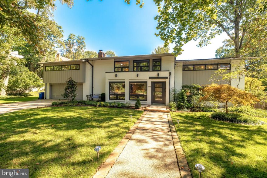 Beautifully updated and serenely located adjacent to Rock Creek Park lies a contemporary gem ideally suited for entertaining and a pool lover's delight!  Thoughtfully updated by Treacy & Eagleburger, floor to ceiling windows adorn the main level living room with fireplace, family room with fireplace and the rear elevation to the pool.  An Almilmo gourmet kitchen with luxurious built-ins and abundant storage, a dining room for 10, a study and new powder room complete this level.  The private quarters upstairs has six bedrooms:  the primary suite with a sitting area, new bath and a wall to wall walk in dressing room/closet, four additional bedrooms, one new bath, one renovated bath and an office complete this level with multiple skylights. The lower level family room features an entertainment center, wet bar, full bath, laundry, storage and utilities.  Located in a cornucopia of modern architecture cul de sac between two METRO stations, this excellent example of design has a two car garage and four additional dedicated parking spaces.