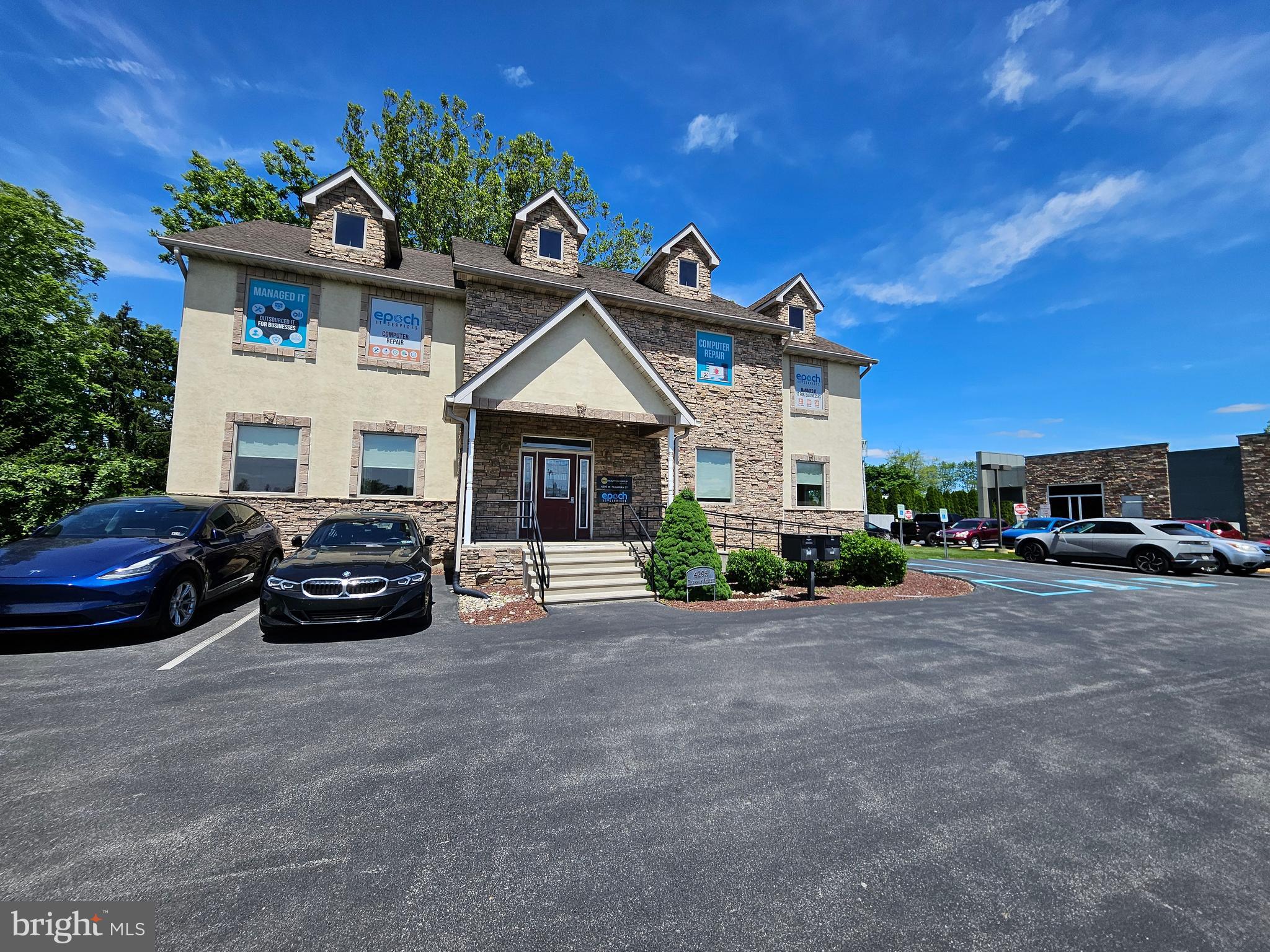Well-maintained office space for lease and for sale on W Tilghman Street in Allentown PA. This two-story multi-unit building is a total of 4,035 SF, divisible with the upper floor of 2,025 SF and ground level of +/- 2,010 SF. The building also features an elevator, a basement for storage, and parking for 14 vehicles. The property is located along heavily traveled Tilghman Street, where Penn DOT announced the $86.5 million project, with widening and reconstructing the interchange, ensuring high visibility and more space for drivers to merge. Strategically positioned, this property is surrounded by a mix of national and local tenants, including Wegmans, Provident Bank, Truist Bank, Auto Zone, Assante Italian Market, and more. It offers easy access to I-78, Rt. 22, and Rt. 309, and is just minutes away from the Northeast extension of Pennsylvania Turnpike, enhancing its convenience and potential for business growth.