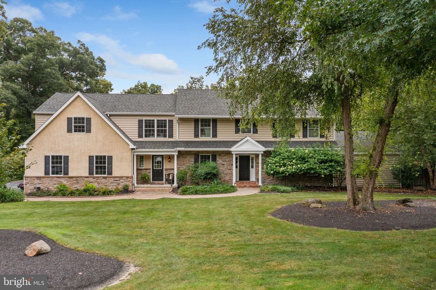 Welcome to 13 Andrews Road in the sought-after Willistown Acres neighborhood of Malvern. This spacious property, spanning 2 acres, presents a classic split-level design with 5 bedrooms, 3 full bathrooms, and 2 half bathrooms, offering a comfortable and inviting living space of 4552 square feet. Approaching the house, a neatly designed paver walkway guides you to the front entrance, where a mix of stucco, siding, and stone creates an understated yet charming facade. Inside, the main level strikes a balance between practicality and relaxation. A private office, accessed through French doors, features hardwood floors and a gas log fireplace, serving as a peaceful workspace. Adjacent to this, the formal dining room, currently used as a cozy den/lounge area with a bar provides a casual spot for downtime or intimate gatherings. The heart of the home resides in the open-concept kitchen, equipped with a sizable 4-stool island, with granite countertops, prep sink, beverage refrigerator, and stainless-steel appliances. This space seamlessly flows into a sunny breakfast room and a spacious great room. The great room boasts vaulted ceilings and a large stone hearth with a wood-burning fireplace, creating a warm and welcoming atmosphere. A convenient mudroom with built-in cubbies and storage, as well as a half bathroom, complete the main level. The lower level offers an additional den and half bathroom, expanding the living space to suit various needs. Moving to the upper levels, the first level houses two bedrooms and a full bathroom, accommodating the needs of family members or guests. The second upper level is dedicated to comfort, featuring three bedrooms including a generous primary suite. The primary suite impresses with a vaulted ceiling, dual walk-in closets, and a spacious bathroom. This bathroom includes a step-in shower, his and hers vanities, and a relaxing soaking tub. An adjoining bonus area, currently used as a workout room, offers flexibility for a home office or personal space. Two more bedrooms on this level share a well-appointed hall bathroom. Completing the upper level is the convenient laundry room and access to the walk-up attic storage. The outdoor area is equally inviting, with an expansive Trex deck accessible from the breakfast room, a pool deck with an in-ground pool, and a large screened porch with ceiling fans, ideal for outdoor dining and relaxation. The beautiful, flat, 2-acre lot is fenced around the pool and still leaves a ton of space for pets to run and for the family football game. 13 Andrews Road blends classic design with modern comfort. Its well-designed layout, tasteful finishes, and outdoor amenities create a harmonious and welcoming environment for its next loving owner. Ideally the seller would like to set up a rent back post settlement.