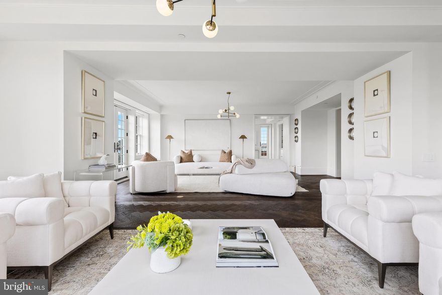 THIS IS IT! FINAL RESIDENCE FOR SALE! Original list price of $5,995,000 now only $3,500,000!
There are buildings, and then there is Wardman Tower.  Welcome to Residence 7D.  A unique and well-appointed spacious home adorned with a classic layout that leads through gallery walls into spacious living and entertaining spaces on one side and private bedroom quarters on the opposite side with luxurious en-suite bathrooms.  This expansive home offers an eat-in kitchen with custom cabinetry by sustainable American brand Henrybuilt; Thermador appliances; Pentalquartz coastal gray quartz countertops with Danby Royal marble backsplash.  Residence 7D offers a stunning library with fireplace and wet bar and a separate family room (or optional 3rd bedroom)  in addition to the large open dining and living space with sweeping and city views with a vantage point overlooking the National Cathedral. Throughout the entire residence are gleaming herringbone 6 inch wide oak Admonter wood flooring with custom millwork and generous closet space.  The primary suite offers two separate bathrooms; separate dressing areas; custom painted vanities with soft close cabinetry; custom designed stone tile flooring; standalone soaking tub; Danby Royal tile on walls and countertops with nickel polished custom Watermark plumbing fixtures. The guest bathrooms will not disappoint with stone mosaic tile; glazed ceramic tiles on wet walls and Porcelanosa krion  solid surface countertops. Residence 7D includes 2 parking spaces and a storage closet.  Numerous balconies complete this stately residence built by Henry Wardman in 1928 and recently reimagined by Deborah Berke Partners. Each residence at Wardman Tower occupies part of a wing, radiating out from a central core making each residence unique. All 32 residences project toward the windows and the greenspace below landscaped by Michael Vergason Landscape Architects on over 2 acres of lush grass, trees, and gardens. Services include 24/7 concierge with white glove service; porter;  on-site building engineer; unmatched fitness center with towel service; roof terrace with gas grill; two clubrooms; catering kitchen; landscaped garden terraces. Wardman Tower is pet friendly. Final Home Offered for Sale with 2 year interior builder warranty.