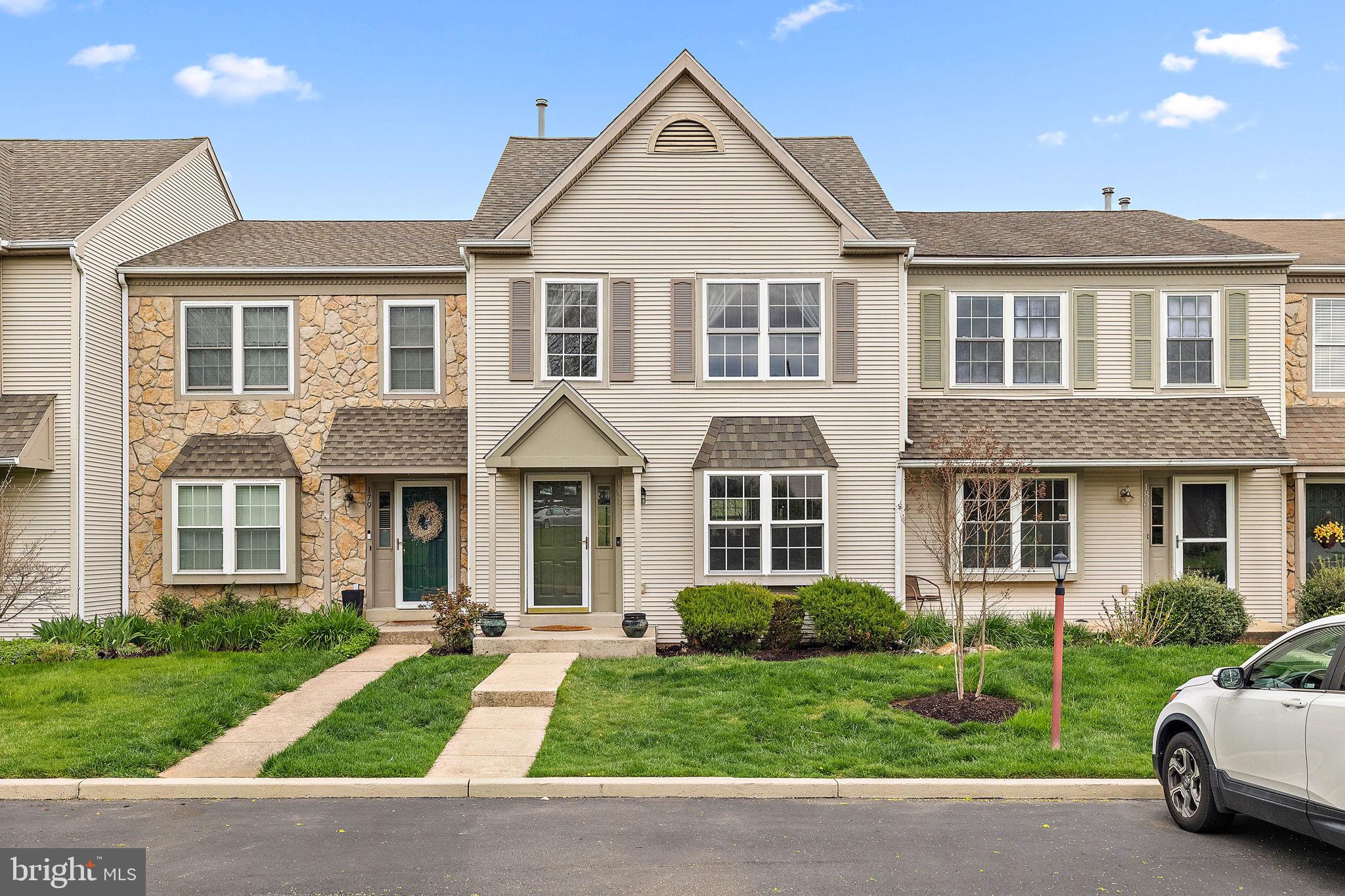 The ever popular community of Longwood Crossing is the setting for this lovely townhouse, which has been lovingly updated by the current owner. Numerous white cabinets, with generous granite countertops, are highlighted by a beautiful modern backsplash. Stainless microwave and dishwasher combine with a gas range for the serious chef. A wonderful butlers’ pantry was added to allow for pantry space as well as a great counter area for setting out buffets when entertaining. Sliding doors from the kitchen welcome you to a large deck. With new paint and views of the wooded area behind, it is a perfect space for evening meals or morning cups of coffee. Dining room and living room feature luxury vinyl tile floors and new recessed lighting. A powder room completes the main floor. Custom handrail was added to the stairway to the second floor. Generous sized primary bedroom features 2 closets, new baseboards, crown molding and a ceiling fan. Door from the bedroom leads to an updated bath with 2 medicine cabinets, double sink, linen closet, tub/ shower and new laminate floors. A second door from the bath leads to a second large bedroom that also has 2 closets, crown molding and a ceiling fan. Walk out basement features a wonderful family room with new paint, new light fixtures, new baseboards and soft carpets to roll around on. Sellers have enjoyed many parties and gatherings in this bright space. Adjoining area is finished for a home office area and features a walkout door to a quiet patio area---relax and enjoy the quiet after a busy day. Laundry area, with a workshop nook, has a stationary tub for easy cleanup and space to allow for some extra storage. Economical gas hot air heat combines with a gas hot water heater that was replaced in 2018. Enjoy the recreation element of Longwood Crossing with the sports fields, walking and jogging trails and common area to explore!
