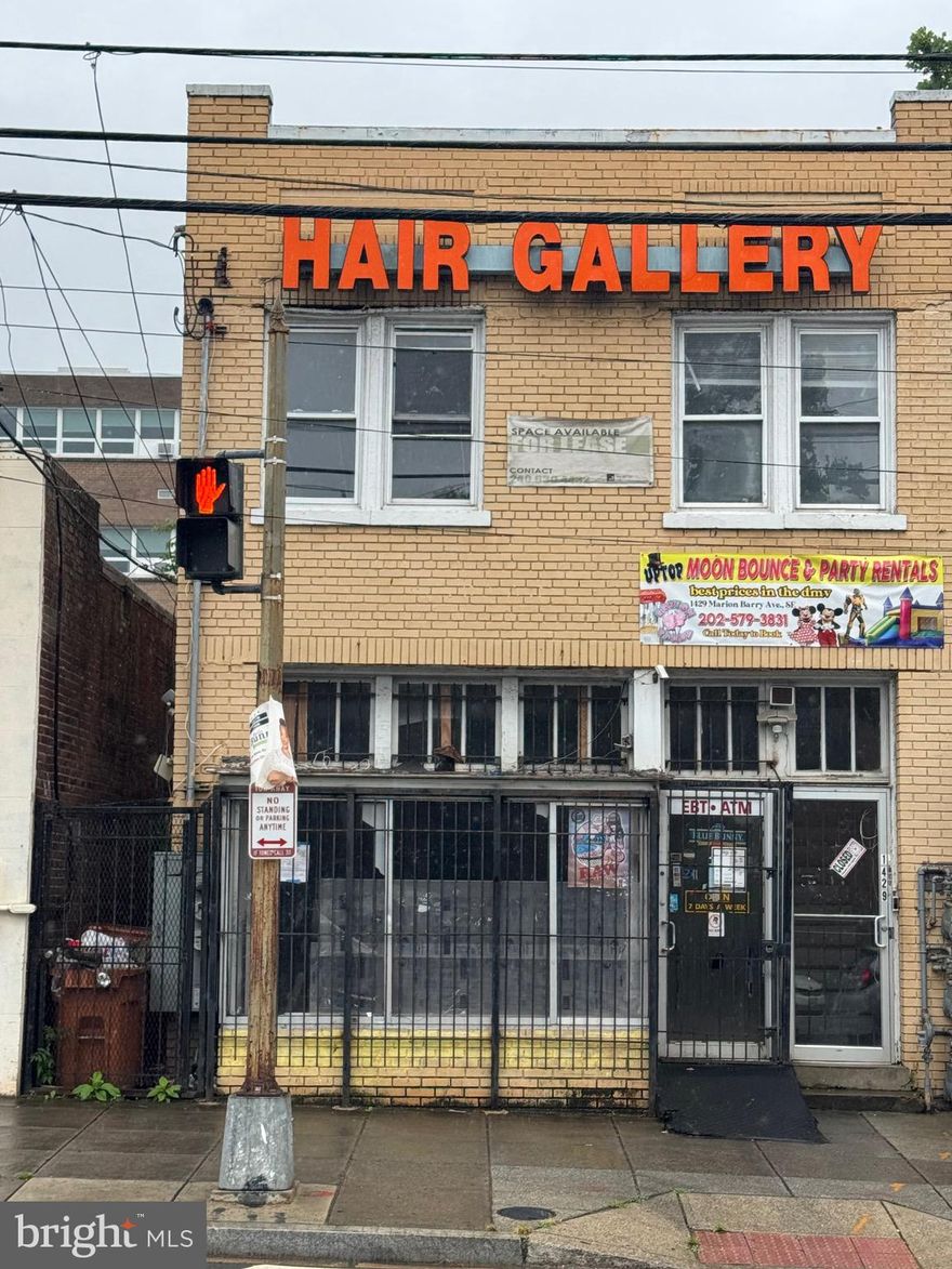 Two Story building is Zoned MU-4 with an additional 6,129 SF of potential density for future redevelopment, it was recentrly renamed Marion Barry Avenue (formerly Good Hope Road)