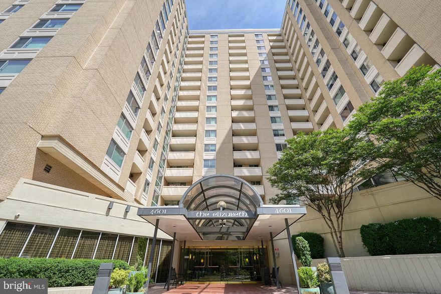 Beautifully designed one-bedroom, 1.5 bath condo with den in coveted location!  New flooring (luxury vial plank) throughout. Reserved parking space conveys. Open sight lines from foyer area to balcony.  Inviting living room with dining area.  Spacious den with walk-in closet is easily convertible to 2nd bedroom with addition of door. Kitchen is roomy and spotless with new dishwasher and convenient stackable laundry. Primary bedroom suite has blackout shades and is behind double doors for privacy.  Balcony and primary bedroom offer views of the horizon as well as the courtyard below. Crown molding in most rooms. Excellent floor plan feels open and airy! Amenities in The Elizabeth include 24-hour front desk, indoor pool, three-part fitness center, meeting and community rooms, library, and sauna.  Close to Metro, public bus service, major commuter routes. Minutes from DC, wonderful eateries, shopping, and recreational options. Respected public and private schools nearby.  National Airport just 10 miles away.  Urban living with comfort and views!