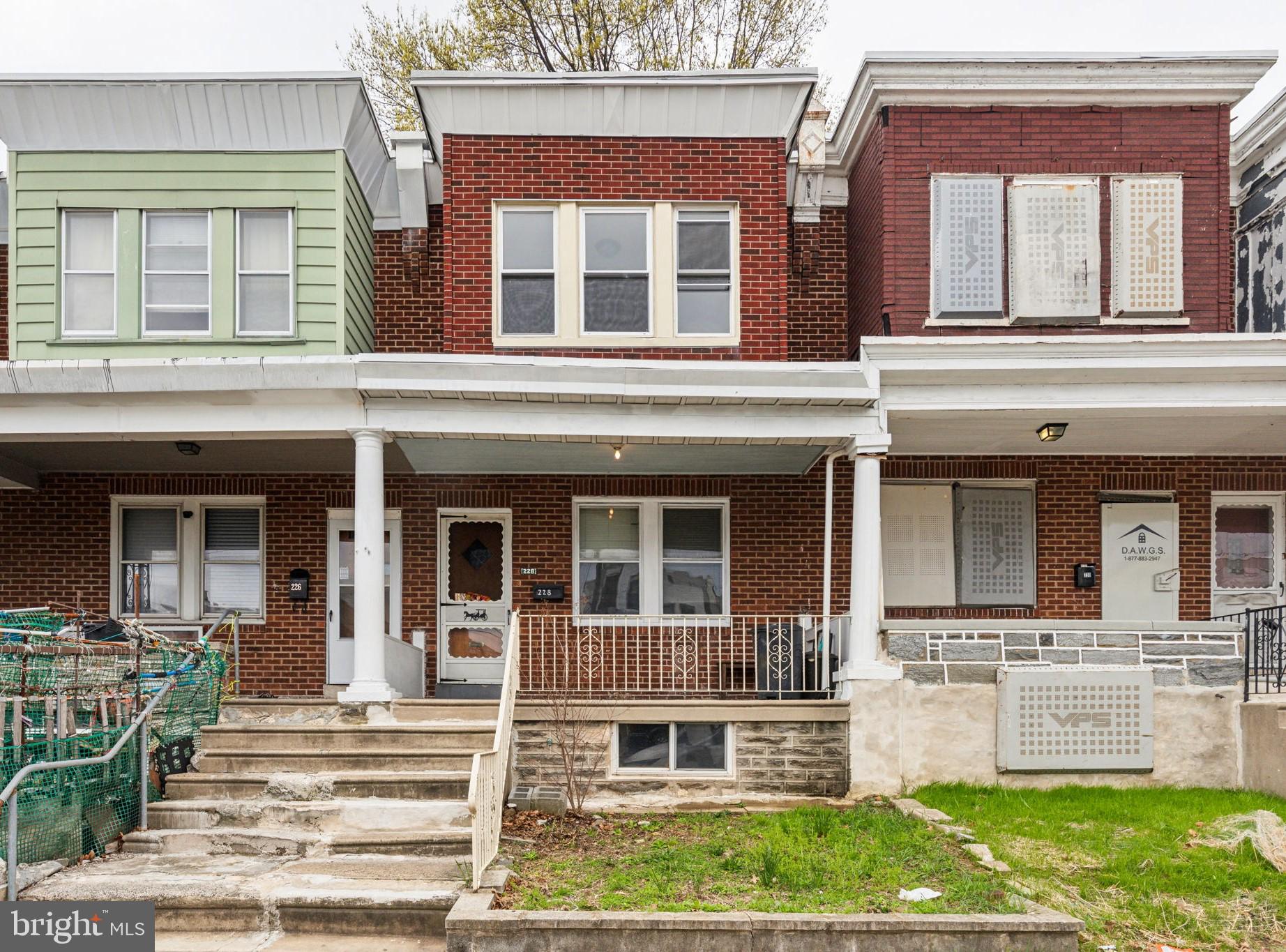 Back on the market with a fresh price and motivated seller. This quintessential 3-bedroom rowhome in Olney blends classic charm with modern convenience. Enjoy the inviting front porch and front yard, perfect for relaxing outdoors. Inside, the spacious living and dining rooms feature hardwood floors, and the updated kitchen offers granite countertops, stainless steel appliances, gas range and externally vented exhaust fan. Upstairs you’ll find a hall bathroom featuring a full tub and skylight, bringing in natural light. All three bedrooms are well-sized, offering flexibility for your needs. Downstairs a full basement provides ample storage and laundry space. Out back, the private patio and fenced yard create the ideal setting for entertaining or unwinding. This charming home needs just a little TLC to get her right there so there is an opportunity to get some built-in equity! The property will be sold as-is, where-is. Close to shopping, restaurants and public transportation. Schedule a showing today.