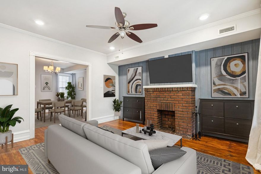 Welcome to this beautiful completely move-in ready 3 bedroom, 1.5 bath porch front home.  Brand new air conditioning installed July 2025.  You are greeted first on the main floor in the living room which is accented by refinished, exposed hardwood floors, cozy fireplace and recessed lighting.   The open floorplan flows through the dining room and into the kitchen with lots of cabinet space, stunning glass backsplash, granite countertops, dishwasher, garbage disposal. The main floor also has a newer bath/laundry area.
Upstairs you will find three nice size bedrooms and a full tiled bath. Front and Rear yard with patio. Roof, HVAC systems and appliances all less than 10 years old along with newer front and rear windows.
You will not only love the inside with its gorgeous finishes but the location of this house is just as much an asset as the inside. Ample street parking available with no parking permits required. Within walking distance of the hiking trails in Wissahickon Valley Park and along the Schuylkill River, and just one block away from family-friendly Gorgas Park. Short walk to dozens of shops and restaurants on Ridge Avenue and Main Street Manayunk. Conveniently close to I-76 for commuting, and nearby SEPTA bus and regional rail stops provide plenty of public transportation options to Center City Philadelphia, the Philadelphia International Airport and surrounding counties.

Selling as is condition. Some photos may be virtually staged.