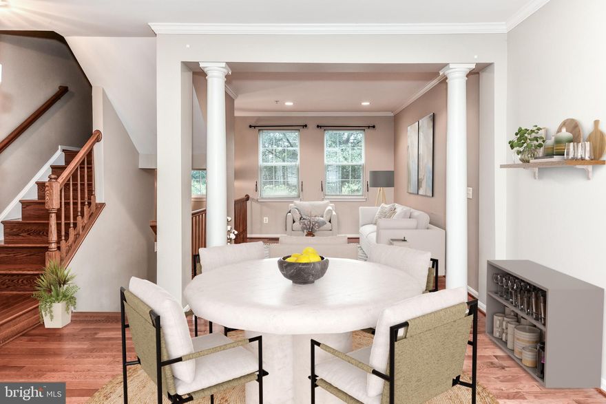 Elegant 4 level, 3BR, 3.5BA, 2-car garage brick townhomes in desirable Townes at Cameron Parke*Lower entry level features hardwood floors in light & bright family room*Head up 1st flight of stairs to the main living area with living room featuring hardwood floors, neutral paint tones, crown molding & recess lighting leading to dining area with columns to break apart the living quarters*Kitchen features tiled floors with kitchen eatery, granite counters, ample cabinetry & stainless steel appliances + patio door leading to nice deck*Head up 2nd flight of stairs to the 3 bedroom suites each featuring full bathrooms, walk-in closets & hardwood floors*Lots of windows brings natural light throughout this home*Two car garage is rear loading* community pool & tot lotConveniently Located between Van Dorn & Eisenhower Metro*Walking Distance To Bus Service*Walk To Lake Cook & Cameron Run Park*Community Pool & tot lot*Adjacent to parks & running biking trails*Just outside of Old Town Alexandria with lots of shopping, dining & entertainment at your fingertips!