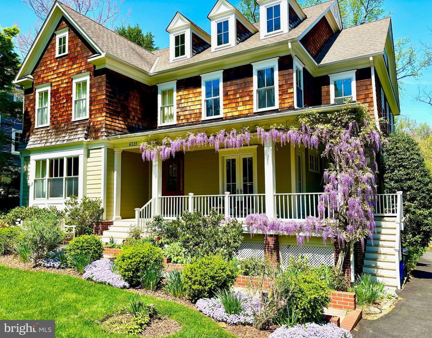 Gorgeous Traditional luxury home in Glen Echo Heights with over 7,500 sq ft of finished living space on 4 levels. Amazing architectural features and custom workmanship/millwork both inside and out including 10' ceilings, 9" baseboards, 8" crown molding, attractive raised paneling, solid oak hardwood floors on two levels, wood framed Pella windows, 6-panel solid hardwood interior doors with upgraded trim, Hardieplank and cedar shake exterior siding and architectural shingle roofing. The heart of the home is a light-filled rear family room including a stunning coffered ceiling and wood-burning, stone-surround fireplace which opens to picturesque views off the raised rear deck. The gourmet chef's kitchen will please the most discriminating buyers who enjoy cooking/entertaining and includes a 10' granite island/breakfast bar with a large Butcher Block end cap, bar sink and trash compactor. Top quality kitchen appliances include a 48" Wolf professional 6-burner double oven/range with large custom wood vent hood, adjacent warming drawer and SubZero fridge. There are several dining area choices including a formal dining room for family get-togethers, a breakfast bar area, counter space for grab-and-go morning meals and a screened porch for nicer weather days or for enjoying a morning coffee with a newspaper or an afternoon book. If you happen to work from home, you'll love the cozy library/office room with floor-to-ceiling bookcases and the option for semi-privacy via pocket French doors. The first upper floor features 4 full bedrooms and 3 bathrooms including a primary en-suite with cozy gas-burning fireplace, tray ceiling, a huge 16'x13' walk-in dressing closet and adjacent dressing nook, and a large bathroom with soaking tub, double vanities, make-up/desk area, a separate shower and water closet. The other 3 bedrooms on this level are generously sized with another en-suite and the third and fourth bedrooms which share a 'Jack and Jill" bath. This level also has a large laundry room with sink, folding area and top of the line Speed Queen washer and dryer. The second upper level includes a large open living room area, 5th bedroom and full bath. Lower level features a open "rec room" style layout, a legal 6th bedroom with egress, a "bonus" room with egress that could be used as a 7th bedroom, an adjacent full bath, plenty of storage and an attached 2-car garage. Rear yard features a rain garden to protect the Chesapeake from runoff and adds an aesthetically pleasing eco feature. With all of this it's easy to see how this home won a Gold Award from the Maryland National Capital Building Industry Association when originally built. Quite simply, homes of this caliber are becoming more scarce with buyers having to compromise on quality--not so with this lovingly maintained property that is ready and waiting for it's next owners. Call for an appointment or schedule with your agent today.