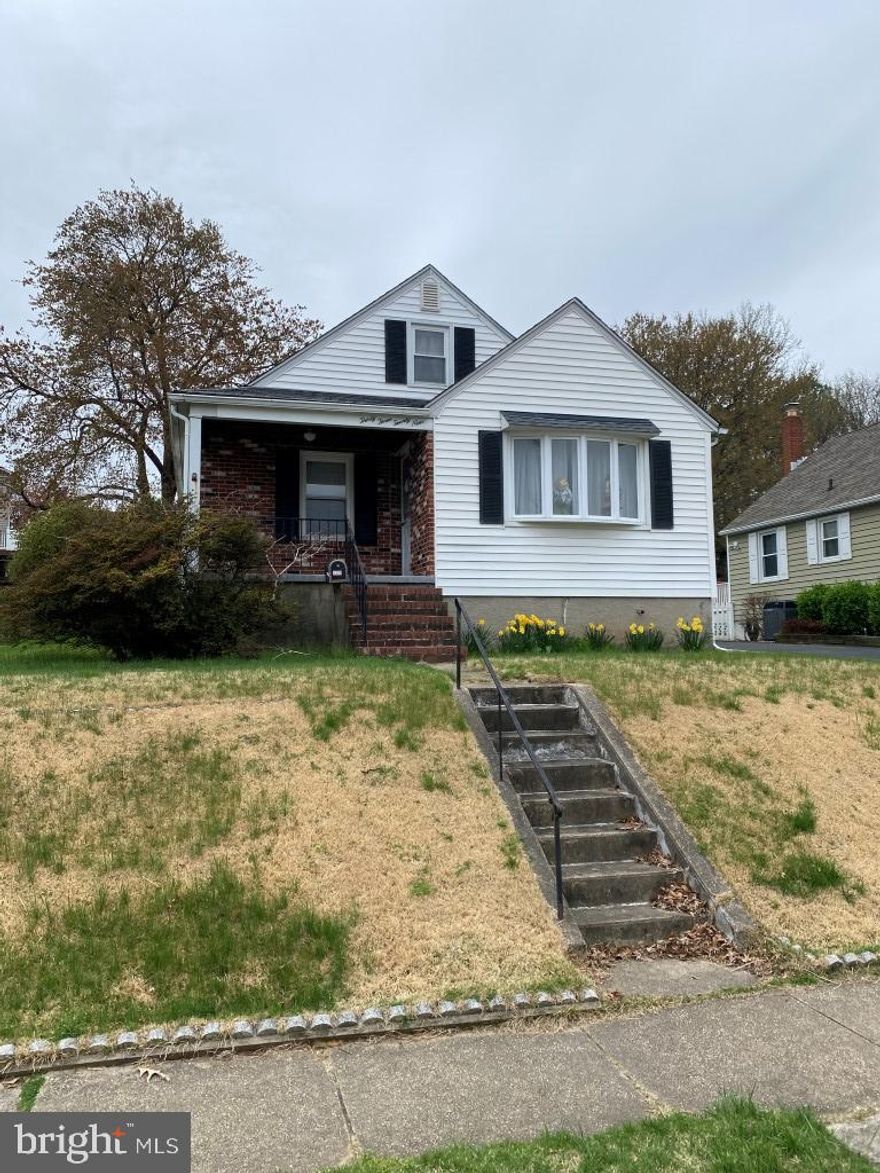 Front Porch Cape Cod Style Single family detached home features 3 bedrooms, 1 full bath and 1 half bath located in Parkville subdivision. Spacious living/dining area, rear entrance basement and large fence backyard.  Close to I695, Double Rock Park, Parkville Community Gardens, Woodhome Recreation Center, Keyes Field, Stemmers Run, Skateland Putty Hill, and Fullerton Reservoir Park. Bank of America employees, spouse or domestic partner, household members, business partners and insiders are prohibited from purchasing. Buyer to verify ground rent, seller will not redeem ground rent.