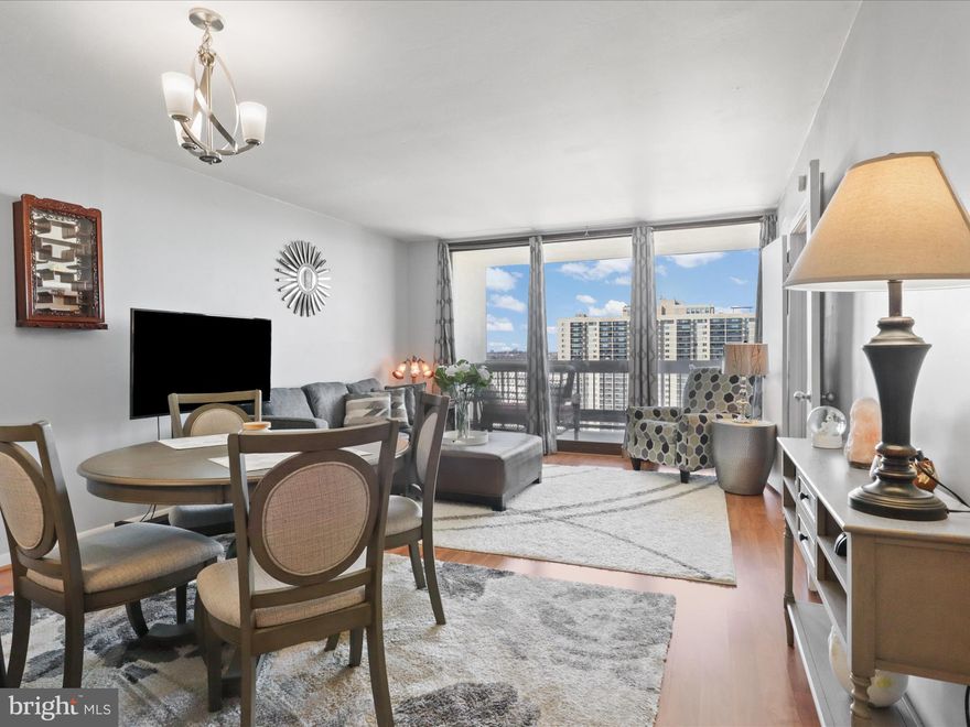 Introducing the 'CHANTAL EFF' Model - a junior 1 BR condo: an excellent starter home  and/or add it to your investment portfolio! The 'Diamond Arcadia' kitchen is a true delight w/ natural lights, boasting Updated Kitchen Cabinets w/ Granite countertops and  stainless steel kitchen appliances and stackable  washer and dryer. Nice flooring throughout w/ updated light fixtures and 'Brescia' bathroom vanity. Enjoy the popcorn free ceiling and updated 'Armstrong' HVAC unit (serviced and inspected). This condo stands ready for its fortunate new owner to move right in. Location-wise, you couldn't ask for more. Just minutes away from Shirlington, Pentagon City, Amazon HQ2, and the exciting new West Alexandria Gateway development anchored by a Harris Teeter grocery store, featuring retail and dining options. You're also within easy reach of Ballston Quarter, Old Town, Downtown DC, and major highways 395 and 495, not to mention the Ronald Reagan National Airport. Situated in the heart of Northern Virginia, this property offers a lifestyle of utmost convenience in a serene setting. Developed by Charles E. Smith, the Skyline community in the historic Bailey's Crossroads section of Falls Church provides everything you need within a stone's throw from your front door – dining, shopping, working, playing, and living. With effortless commuting access to DC, the Pentagon, and all of Northern Virginia, this listing embodies the perfect blend of luxury, location, and carefree living. Enjoy the exclusive convenience of an EV charging station at Skyline Square, the only tower in the Skyline community to offer this amenity! Don't miss this opportunity to make it your own!