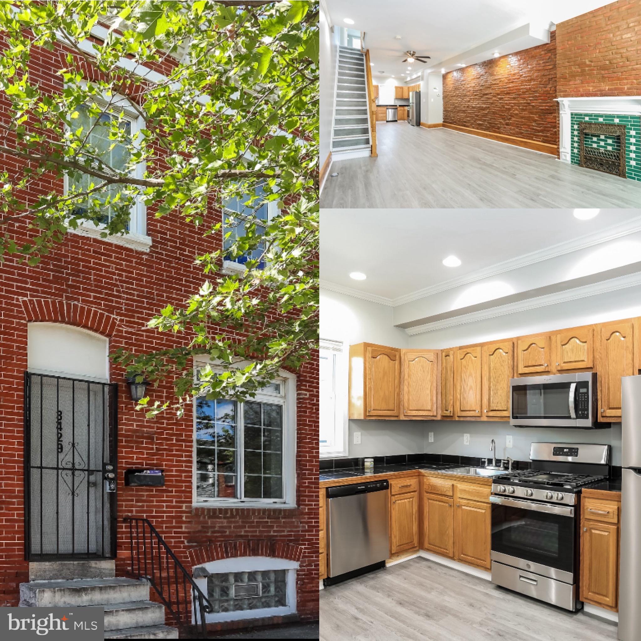 Welcome to 3429 E Lombard St, a charming brick front Baltimore townhome that’s truly move-in ready. This 2 bedroom, 1 bathroom home features a beautiful living space with exposed brick and a decorative fireplace. The updated kitchen offers stainless steel appliances and ample counter space. Fresh paint throughout, the full bathroom with a separate tub and shower, and generous closet space add comfort and style. Enjoy time unwinding in the private backyard. Located just blocks from Patterson Park and a short drive to the Inner Harbor, this is city living at its best.