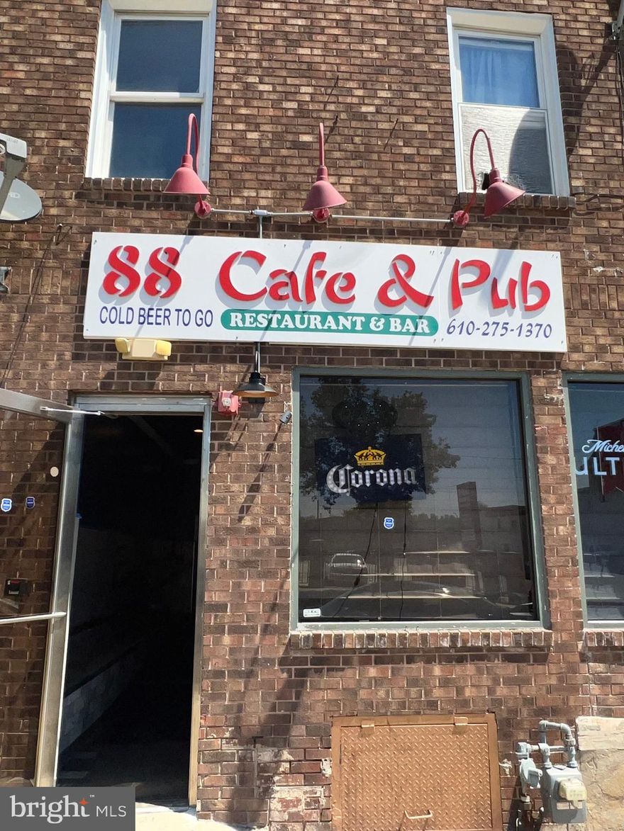 Restaurant & bar business and building  locates in the prosperous Norristown down area For Sale.  1/F  is a commercial space currently runs as a tavern with "R " liquor license. "R" licensed establishments may sell Beer, Wine & Spirits for on-premises consumption & Beer , Sunday sale permitted, the fair value for the R" liquor license in Montgomery county is around $400,000 which includes in this sale. There is also a kitchen can serve hot food. Customers can enjoy the beer while have delicious dinner the same time. There are another passive income from the slot machines. They also have cigarette license to allow you sell the cigarette to the customers.  Business are great and always busy. It is easy to operate and the seller can train the new owners. There are 3 bedroom apartment on the 2/F with separate entrance and fire exist stairs.  There are total 4 source of incomes, the bar & food, the slot machine , the cigarette sale and the rental incomes. The owner runs the bar and food business for a long time, decides to retire.  There is a comparable on 672-674 E Marshall St recently sold for $1.3 millions.  It is a very rare opportunity to own a commercial property  in downtown Norristown. Possess the R" liquor license- very few for sale in Montgomery county, Also have well built profitable business.