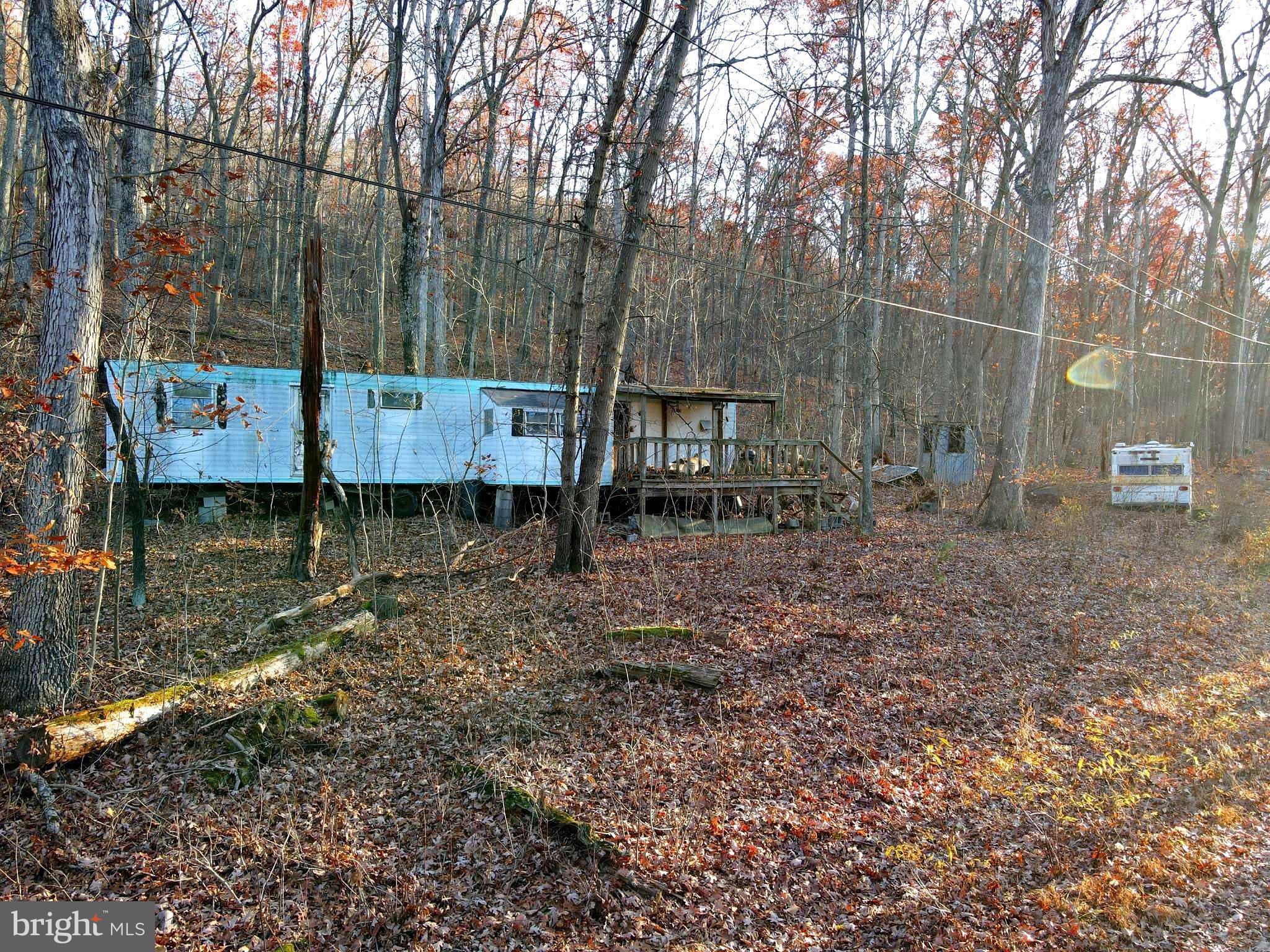 UNRESTRICTED!!! The possibilities are endless with this lot that has over 21 acres of beautiful wooded mountainside nestled back in the hills of Green Spring. This makes for a great location whether you are looking to live off the grid, or for the ideal camping spot to settle in after all your outdoor ventures or for a beautiful location to build your weekend get-away or forever home. The mature hard wood trees and mountainside make for a wonderful private and secluded homestead for you to enjoy watching the abundant wildlife or relaxing in the fresh air with the peace and serenity of nature. This property consist of two parcels, 4 acres on the left side of the road and 17 acres on the right side of the road. The is an old single wide manufactured home a camper that could be used with some work or just remove them. This property is in timber management for tax purposes.