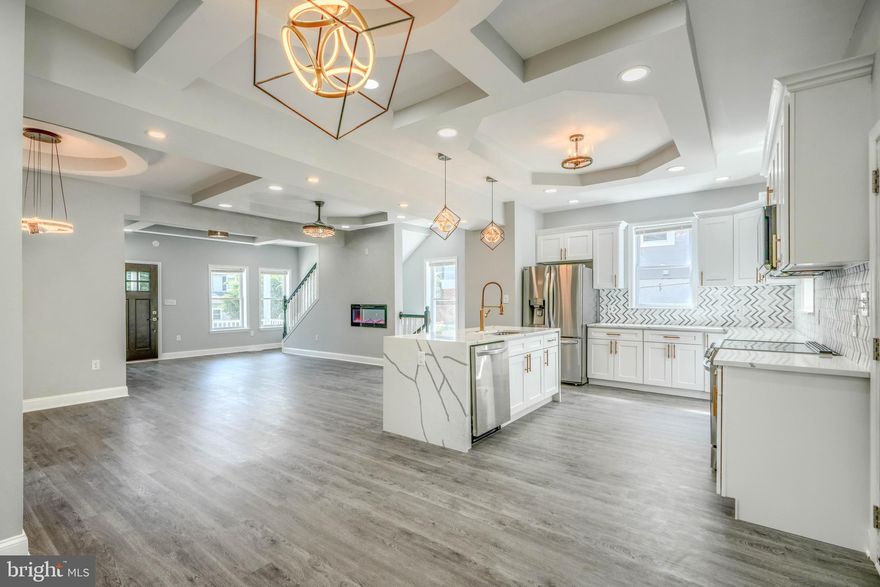 Wake up every day, and say “I can’t believe I own this Beautiful Home!”
Completely Renovated with no expense spared, Open Layout, 4 Bedrooms, 3 1/2 Baths, Wide Open Spaces. The En-suite Master Bath is as big as some bedrooms! Two Bathrooms have Jetted Tubs and Dual Sinks! The Huge Kitchen features Marbled Countertop and Island, Coordinating Backsplash, Stainless Appliances, Wood Shaker Cabinets. Gorgeous Designer Lighting and Plumbing Fixtures, Coffered Ceilings, Generous Bedroom sizes, Custom Tilework in the Bathrooms, 2 Walk-in Closets. Lots of Space outdoors too, with Ample Backyard, and a Large Patio, and Parking for multiple vehicles. Plus a Large Storage Shed.