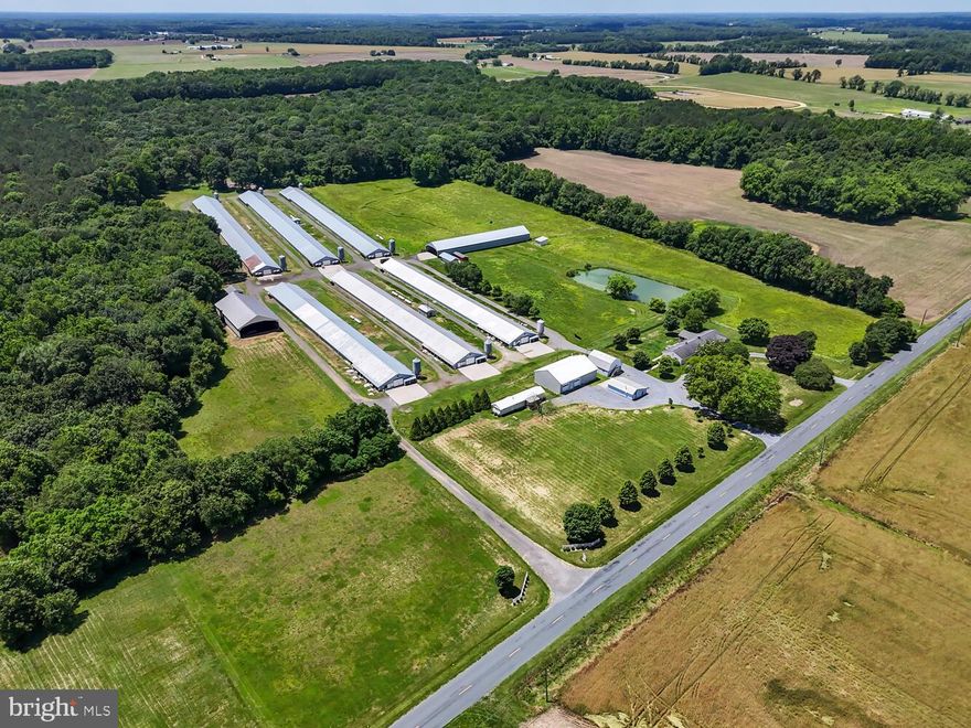 Situated on over 38 acres, this property features six recently upgraded poultry houses, two residences, a horse pasture with run in sheds, and multiple additional outbuildings. The main house boasts four bedrooms and two full bathrooms. Inside, a cozy gathering room with a wood stove welcomes you, and an updated eat-in kitchen. Outside, find a screened porch with a hot tub overlooking the backyard. Additionally, the property offers a remodeled mobile home, providing options for rental income, family use, or guest accommodations. Turning attention to the farm facilities, the property is equipped with a dedicated horse area, ideal for equestrian enthusiasts or future expansion. The six poultry houses consist of three 40' x 368' structures built in 1989 (2) and 1996 (1) and three 40' x 550' structures constructed in 1996. The farm benefits from six wells and two generators, with one generator serving every three houses for reliable backup power. Notably, all houses are equipped with recirculation pads and houses 1 and 3 with brand new pads, enhancing efficiency and performance. Offering a plethora of recent upgrades to the poultry houses and located in a quiet area close to Easton, this property presents a rare opportunity to own a well-established poultry farm in a desirable location. Schedule your viewing today to explore the potential of this exceptional property.