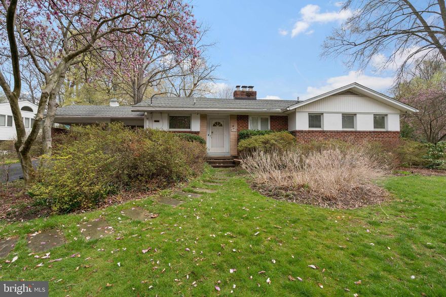 Fantastic opportunity in desirable Bannockburn neighborhood and Whitman School pyramid. Flat corner lot with lovely mature landscaping, less than a mile to the beltway. Beautiful parks and trails within walk/biking distance.  In need of updates but is a fabulous opportunity to move in and make it your dream home, possibly expand with an upper level. See for yourself how clean and bright it is. Two wood burning fireplaces. Half bath downstairs. Estate property, so  it's being  sold strictly as is. Recent survey available.