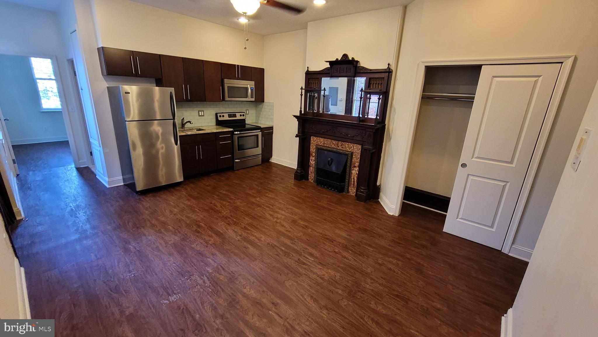 Welcome to 1232 S Broad St 2R! This 2nd floor rear corner apartment has updated features while also preserving it's orginal elements. Inside you'll find many windows, which allows for tons of natural light to flood the apartment. There's a closet in the bedroom and another one by the entrance to the apartment. The living and kitchen area showcases a stunning fireplace. There's coin operated laundry right in the basement. Enjoy the convenience of being right on Broad Street and a block away from the subway.