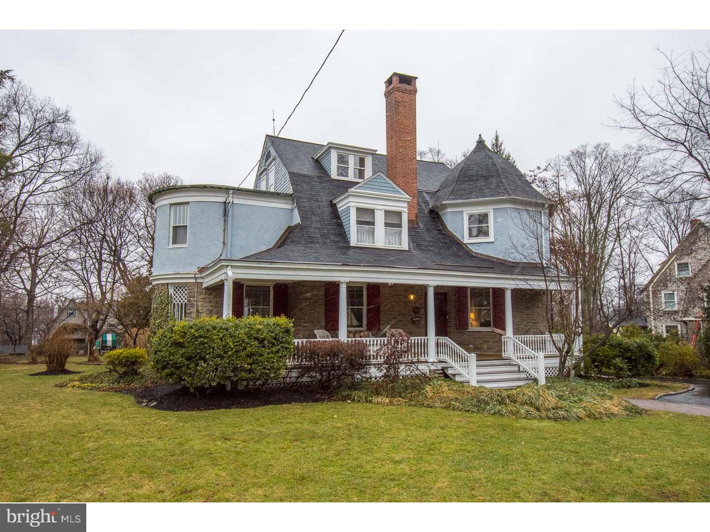 "Walk to Wayne" from this Wonderful 3 Story Victorian home in the desirable "South Wayne" neighborhood, complete with sidewalks, tree lined streets & curb appeal! This beautiful 6 Bedroom, 3 1/2 bath home features Belgian block pavers leading you to a Mahogany front porch. Enter into the lovely foyer with hardwood floors & an extra deep coat closet, flowing into the Living Room with hardwood floors & beautiful millwork. Open the doors to the bright Sunroom with hardwood floors & a door leading to the side porch. There is a large Family Room with hardwood floors, a wood burning fireplace complete with a brick & wood surround, & pocket doors leading to a spacious Dining Room. The Dining Room also has hardwoods, crown moldings & chair rail with a door leading to the Butler's Pantry complete with recessed lighting, a stainless steel sink & Corian countertops. The Eat-in Kitchen offers Corian countertops, a large kitchen island, stainless steel refrigerator, & access to the Powder Room with pedestal sink. Completing that area is a spacious Laundry/Mud Room with built-in shelving. The back door leads to the deck & lovely flat back yard with a 2 car detached Garage. On the second floor there is a newer Master Suite with a full bath with a double sink, marble countertops, glass shower door with a seat, a double window seat with storage underneath, built-in custom closets with shelving, pocket doors & a linen closet. The Master Bedroom has a celing fan with a light. There are three Additional Bedrooms on the second floor, a Hall Bath with a glass shower door, tile surround & double sinks. The back staircase brings you into the Kitchen. The third floor has two additional Bedrooms, a Full Bath with a tub with shower, wonderful storage spaces, & a whole house fan. The full unfinished Basement has tons of storage & Bilco doors to the outside. All this within walking distance to the quaint town of Wayne with its Shopping, Restaurants, Library, Movie Theatre, Train, Schools, Playgrounds, Wayne Art Center, Biking & Walking Trail & much more. A Must see!!! Don't miss this home!!! SELLER IS OFFERING A 1 YEAR HSA HOME WARRANTY TO BUYER AT SETTLEMENT.