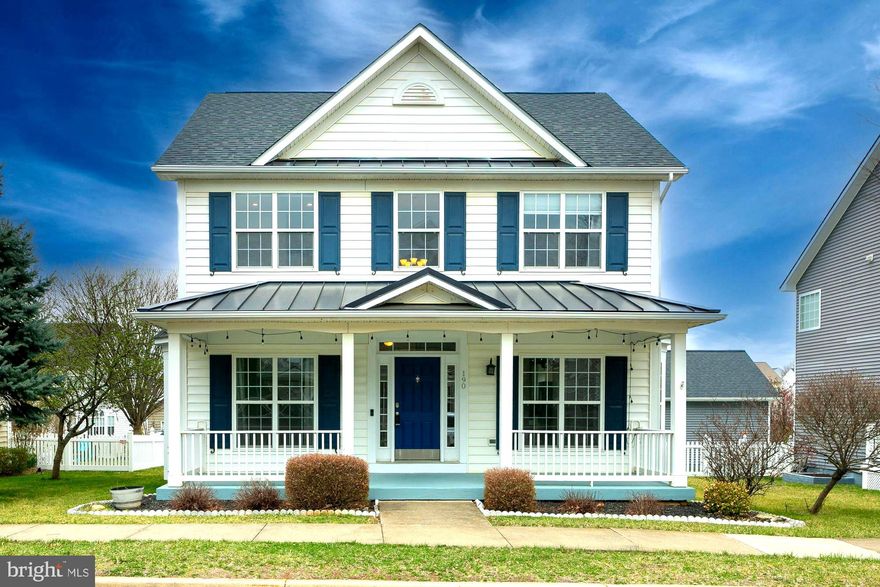 Welcome to this beautiful 3-bedroom, 2.5-bathroom home in the desirable Huntfield community, offering just over 2,000 sq. ft. of thoughtfully designed living space.  Step onto the charming front porch before entering the home.  As you step inside, you're greeted by a bright and welcoming foyer, highlighted by hardwood floors and a stunning wood staircase that serves as a striking centerpiece.  To the left and right, you'll find the formal dining room and formal living room. Moving toward the rear of the home, a powder room is conveniently located along the hall.  Flooded with natural light, the back of the home features an oversized kitchen with ample counter space, a kitchen island, and upgraded stainless steel appliances. The spacious family room, located just off the kitchen, boasts wood floors and a propane fireplace, creating a warm and inviting atmosphere.  Upstairs, the primary suite is a true retreat, offering abundant natural light, a walk-in closet, and an ensuite bath complete with double sinks, a stand-up shower, and a soaking tub. Two additional nicely sized bedrooms, an updated full bath, and a laundry room complete the second floor.
Step outside to enjoy the large rear deck, perfect for outdoor gatherings. A detached 2-car garage in the rear of the home offers additional storage and parking. The unfinished basement provides a blank slate for the new owner’s vision.  Additional upgrades include an electric HVAC system and hot water heater, along with a whole-home surge protector for added efficiency and peace of mind.