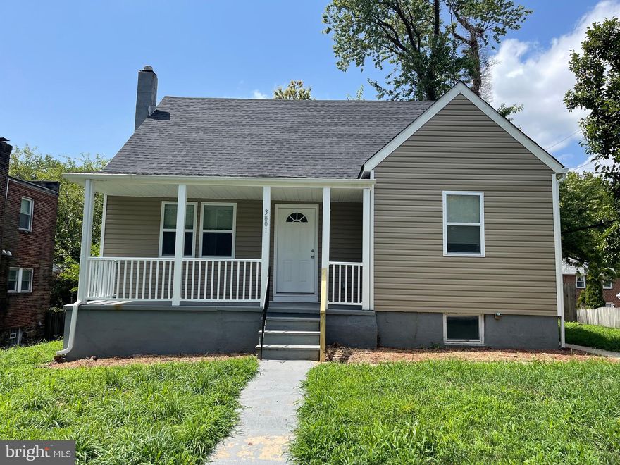 PRICE IMPROVEMENT! FULLY RENOVATED WITH PERMITS, INSPECTION AND CERTIFICATE OF OCCUPANCY FROM BALTIMORE CITY; Don't miss this top-to-bottom fully renovated detached front porch home with an open floor plan with a total 5 Bedrooms and 3 Full Bath in an ample corner lot. Almost 2200 total sq ft of Living Area. Step inside to discover a bright and welcoming open floor layout that leads you to a spacious living room featuring luxury vinyl planks throughout the main level leading to the open dining area and a well-appointed kitchen with ample cabinets, counter space, and high-end stainless steel appliances. Imagine yourself unwinding on the brand-new deck that’s perfect for entertaining. The property is nestled in a serene neighborhood right next to Herring Run Park. The main level has two bedrooms with a beautifully tiled full bath. Upstairs has two more bedrooms, and another full bath awaits you. But that's not all—this spacious home also includes a generous fully finished lower level with luxury vinyl planks throughout that offers many possibilities to suit your needs: a Home Theater/Family Room, Play Areas, an additional full bath, and another bedroom. This property has several updates with a new roof and gutters, new windows, sidings, flooring, bathrooms, appliances, and more, this property is simply spectacular.