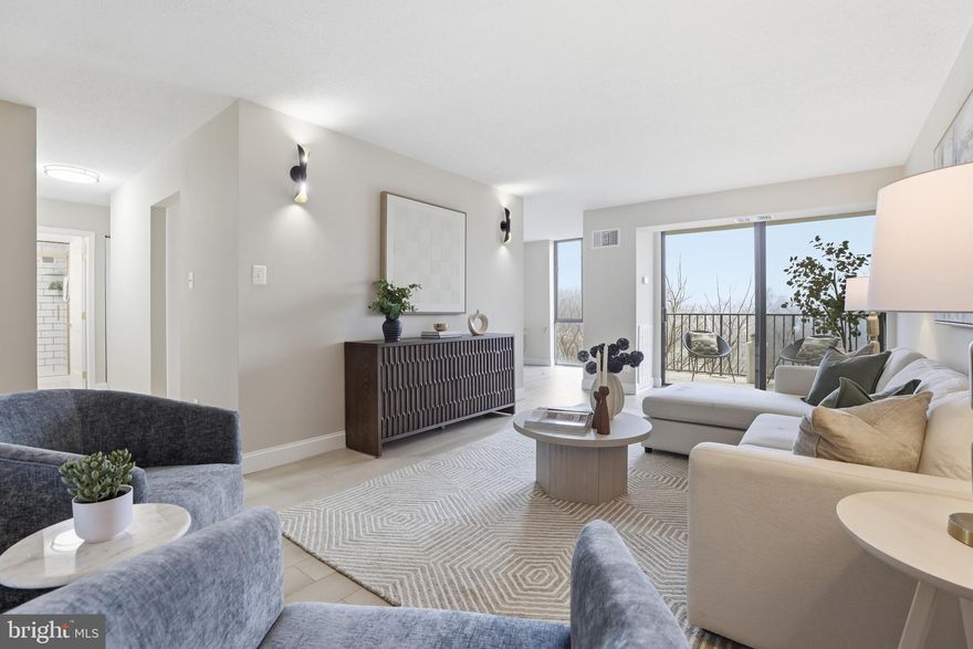 Welcome to Votre Maison!

This stunning condominium has been completely reimagined by Renowned Northern Virginia builder, blending luxurious French-inspired accents with top-tier modern upgrades. From the moment you step inside, you'll notice the impeccable attention to detail: brand-new 7-inch luxury vinyl plank flooring throughout, fresh paint, new molding, new doors, new air vents, and a sleek new thermostat. The spacious living area opens to a large SOUTH-FACING balcony—ideal for soaking up natural light and perfect for feng shui design enthusiasts. Floor-to-ceiling windows and a sliding door flood the home with sunshine, creating a warm and inviting atmosphere.

The chef’s dream kitchen is a showstopper, featuring a stunning quartz island with waterfall edges and a chestnut wood acoustic panel that doubles as a desk or extra seating space for gatherings. You'll find all-new LG ® appliances, including a stove, microwave, refrigerator with water filter, dishwasher, and wine rack. The new cabinets, hardware, light fixtures, and sink with a modern faucet and soap dispenser complete this culinary haven.

Down the hallway, you'll find a brand-new washer and dryer, leading to a fully renovated spa-like bathroom that offers a true retreat. The generously sized bedroom is designed for comfort and can easily accommodate a king-sized bed.

This move-in-ready condominium also comes with an impressive list of amenities: a swimming pool, fitness center, tennis courts, party room, and much more. The $829.10 monthly condo fee includes water, electricity, and gas, and residents enjoy the convenience of a parking decal, additional storage (A- 531), and a secured FOB entry system with 24/7 concierge service for peace of mind.

Centrally located, this property offers unbeatable access to the best of Northern Virginia and the D.C. metro area. It's just 10 minutes from the West Falls Church Metro Station, 5 minutes to Trader Joe’s, and 4 minutes to Starbucks, with nearby EV charging stations and countless dining and shopping options, including Tysons, Mosaic District, and Arlington.

This condominium isn't just a home—it’s a lifestyle upgrade waiting for you!