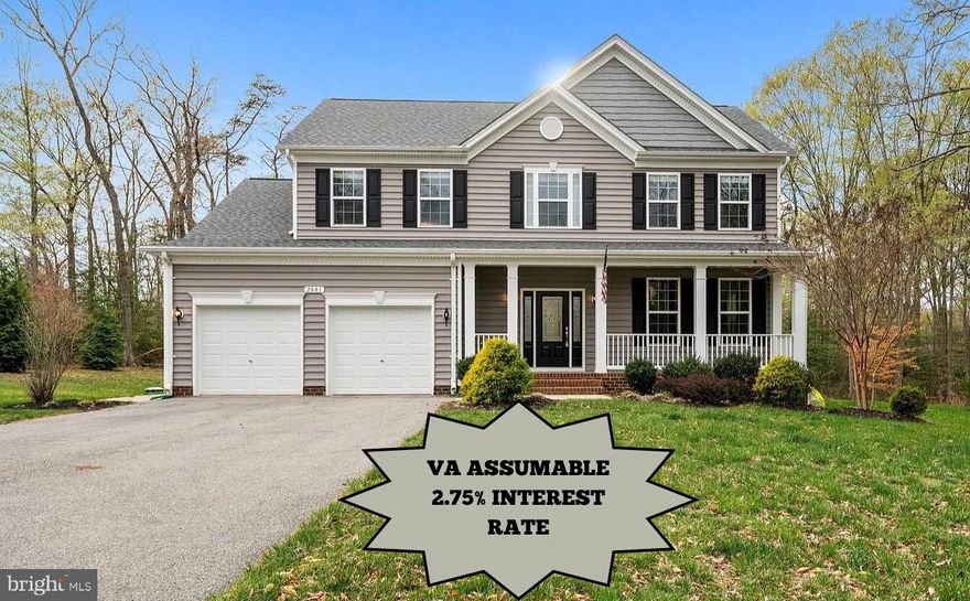 Welcome Home! Luxurious living can be all yours in this incredible colonial home in the sought-after Hunter Springs community! Set on a picturesque 2.50-acre lot, you’ll discover an expansive 3,982 square foot layout offering an impressive 5 bedrooms, 3.5 baths...designed for a modern lifestyle. Make your way into the remarkable main level, a sophisticated blend of hardwood floors and and an open floor plan... creating a fine interior you’ll want to linger in. Entertaining is a breeze from the generously sized family room to the comfortable dining room and living room/office. Gourmet kitchen comes fitted with gorgeous maple cabinetry, stainless steel appliances,  double ovens, sleek granite counter-tops, and morning room off of kitchen. Mud room with wooden plank wall leading to attached two car garage.  Make your way upstairs to spacious primary suite features a walk-in closet and a deluxe primary bathroom complete with two separate sinks, a soaking tub, and a glass-enclosed shower. Upper level boasts 3 more generously sized bedrooms, hall bathroom, and laundry. As a premium perk, you’ll find a finished lower level with a rec room w/ LVP flooring, 9 ft ceilings, an additional bedroom, full bath, and storage space. Your outdoor oasis awaits with a composite deck, storage shed and plenty of yard space for play, relaxation, and summer cookouts. Close proximity to schools, shopping, restaurants, and more! VA assumable loan with 2.75% interest rate!!