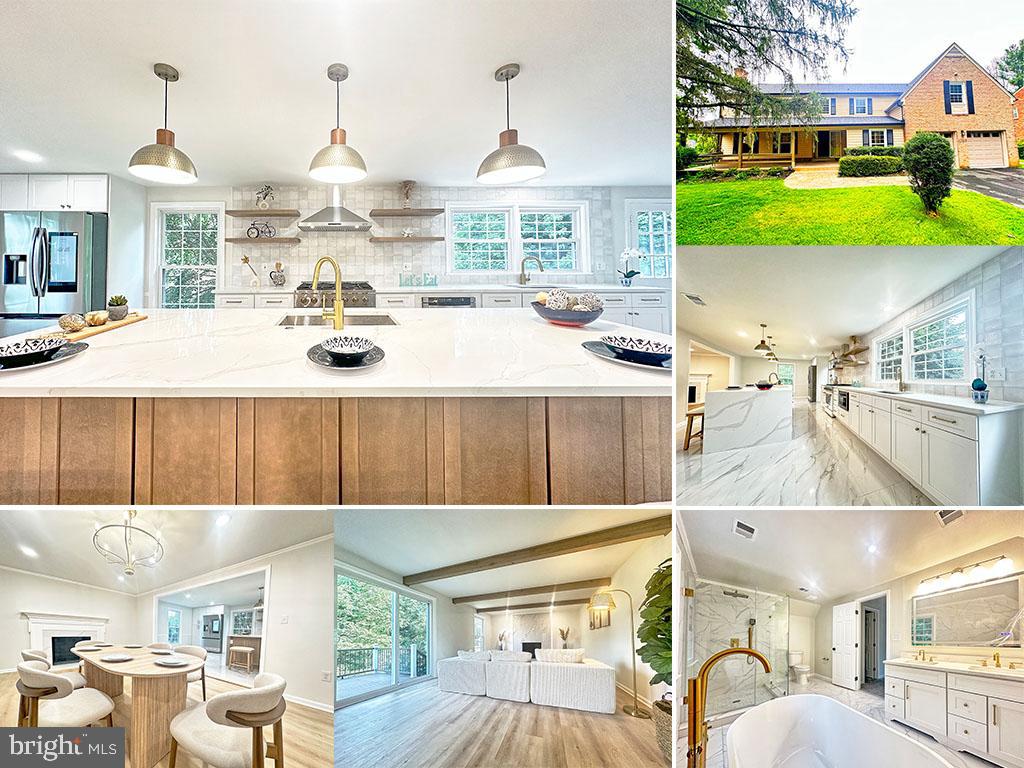 Stunning 5,700+ sq ft custom home in sought-after Copenhaver community, just blocks from I-495! This beautifully updated 6-bedroom, 5.5-bath residence features designer finishes throughout, including new waterproof luxury vinyl plank flooring on the main level, plush carpet upstairs, and a fully finished basement with modern industrial flair. The gourmet kitchen boasts quartz countertops, stainless steel appliances, and a dramatic waterfall island, while the spacious living areas showcase fresh, on-trend paint selections. Upstairs offers five bedrooms including a luxurious primary suite, while the lower level features an additional bedroom and full bath - perfect for guests or entertainment. Outside, enjoy summer BBQs on your private deck in the fenced backyard. With a new roof, all-new bathrooms, and prime location near shops and major routes, this move-in ready home combines luxury, comfort and convenience!