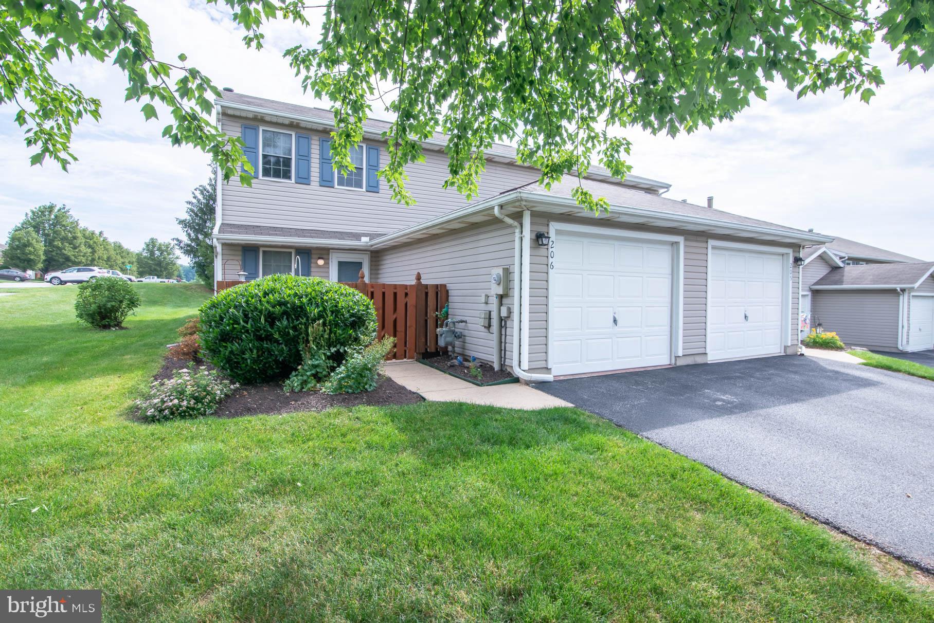 End unit in Stonegate Village. This home is adjacent to overflow parking. Wood-fenced patio in the front and back of the home. There is an oversized one-car garage with extra storage space. Inside this home, you will find many new and upgraded features. The kitchen includes a built-in microwave, stove, and breakfast nook with tile floor. The dining room and living room have new wood laminate and ceiling fans. The living room offers a gas fireplace with a new tile floor and access to the rear concrete patio. The back patio door has been replaced and the patio painted. There is a 1st-floor master bedroom with a closet and full bath that has a walk-in shower. There is also a coat closet off of the main hallway and a laundry room. The 2nd level has a full bath with a tub and shower. There is a loft/office overlooking the living room, there are 2-large bedrooms also one was used as a 2nd-floor master bedroom with a walk in closet and a storage room. 206 Stonegate is much larger than it appears offering over 1900sf of living space. The capital fee is $1,000 upfront and $175 a month Condo fee including Insurance, Trash Removal, Reserve Funds, Exterior Maintenance, Stormwater Management, Lawn Care, and Snow Removal.