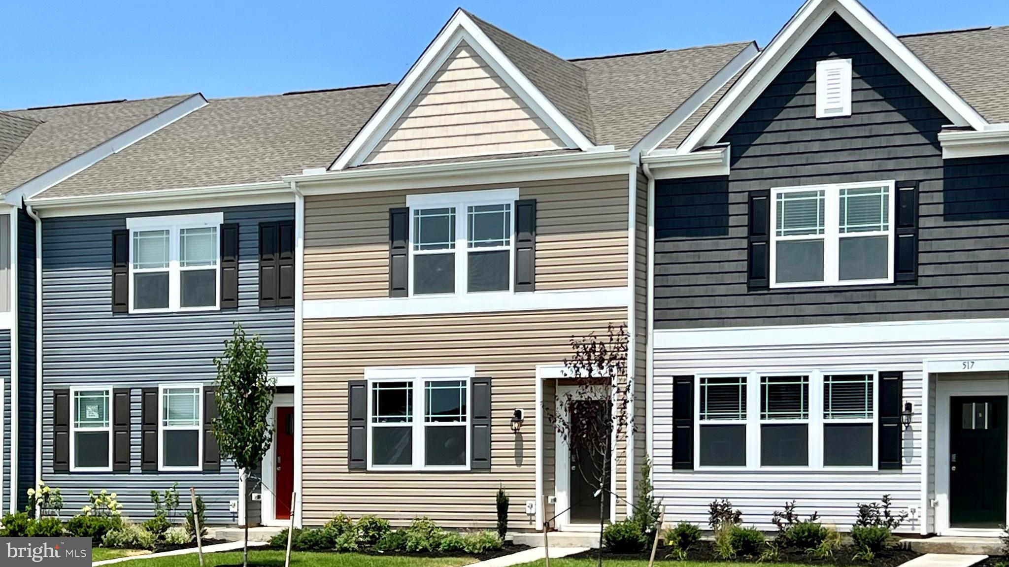 This new home under construction awaits you in the townhome community of Riverwalk Terrace at 119 Riverwalk Terrace in Federalsburg, MD. The Jefferson is an open-concept 1,365 square foot two-story interior townhome with three bedrooms and two and a half bathrooms.
The first floor is spacious with a large, thoughtfully designed kitchen with ample white cabinet space, stainless steel appliances, a storage closet, and a peninsula island with space for seating. The kitchen is open to the living and dining area providing your ideal entertainment space. The first floor also offers a powder room.
The second floor has three large bedrooms, each with ample closet space, a hall bathroom, a linen closet, and a laundry closet with included washer and dryer. The owner’s suite offers privacy away from the other bedrooms and features a full bathroom and a walk-in closet.
The included white blinds and an innovative Smart Home® package will give you complete peace of mind living in your new home. Pictures, artist renderings, photographs, colors, features, and sizes are for illustration purposes only and will vary from the homes as built. Image representative of plan only and may vary as built. Images are of model home and include custom design features that may not be available in other homes. Furnishings and decorative items not included with home purchase.
