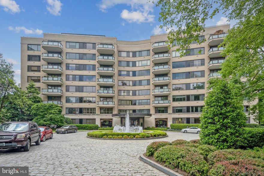 This exceptional Park Avenue-style residence at the prestigious Shoreham West is a truly rare offering, featuring 3,320 square feet of luxurious single-level interior living plus an extraordinary 2,540-square-foot private terrace and landscaped garden, bringing the total indoor-outdoor living space to 5,860 square feet. This unparalleled outdoor oasis, virtually unheard of in apartment living, provides a serene retreat and a spectacular setting for grand entertaining. Designed and renovated by former leading Washington, DC philanthropist Ann Loeb Bronfman, the home seamlessly blends classic elegance with modern functionality. Gracious formal rooms, oversized windows, and seamless access to the terrace flood the space with natural light and lush garden views, while a private locked gate from the terrace leads directly to 28th Street for unparalleled convenience. The primary suite is a private sanctuary featuring pocket doors, an office/sitting area, oversized windows, crown molding, and two walls of built-in bookshelves and a cabinet fitted for a TV, plus a dressing area that includes a cedar-lined walk-in closet and two additional reach-in closets. The spa-like primary bathroom boasts a soaking tub, separate glass shower with bench, Waterworks fixtures, and a high-end TOTO electronic heated toilet. The second bedroom suite includes a private office, two reach-in closets, and oversized picture windows overlooking the rear private garden. The third bedroom, currently a refined mahogany-paneled library, features floor-to-ceiling built-in bookshelves, recessed gallery lighting, a wet bar with a mirrored nook and copper sink, and direct access to the terrace, making it an ideal study or easily convertible back to a bedroom. A full hall bathroom serves the second and third bedrooms, featuring a green marble vanity, Waterworks fixtures, a sunken tub, a TOTO electronic heated toilet, and a marble-surround shower. In an octagonal interior space, there is a large closet with built in drawers and shelving. Additional highlights include a laundry room with an extra refrigerator, a large wine cooler, a utility sink, and ample cabinetry, as well as a beautifully appointed powder room with custom cloth wallpaper, beaded rope joints, copper faucets, and a stone-top vanity. The residence also features two cedar-lined coat closets, remote shades on all windows, heated bathroom floors and heated towel racks. Every detail of the home is curated with exquisite craftsmanship and timeless design. Owned by a local artist, the residence exudes creativity and character, offering a truly unique and inspiring living space. The full-service Shoreham West cooperative offers an array of premium amenities, including a rooftop lounge and multipurpose room with a catering kitchen, an expansive wrap-around rooftop with breathtaking views of the Washington Monument, and a state-of-the-art rooftop fitness center with bathrooms and changing rooms. Residents also enjoy access to a dedicated artists' studio, a private wine storage room, a doorman, a 24-hour concierge, and a manned garage entrance. The secure garage includes a manual car washing station, a pet washing/shower station, and the ability for owners to install personal EV chargers at their parking spaces. Ideally located, Shoreham West is just moments from Metro, and cultural landmarks such as the Kennedy Center, the National Zoo, and Rock Creek Park, with a variety of dining options along Connecticut Avenue. Recognized for its architectural significance, Shoreham West is featured in James M. Goode’s acclaimed book Washington Best Addresses. The monthly co-op fee of $7,883.86 covers two parking spaces, a two-level storage unit, all utilities, and property taxes, offering exceptional value in this prestigious full-service building. A must-see!