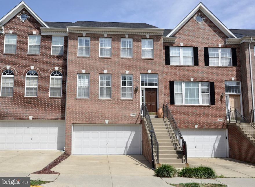Immaculate, 3 level Brick, interior TH in Potomac Station.  Can settle at end of August.  Backs to Tree Save area.  3 BR, 3.5 BA, oversize two car garage & open floorplan.  Large Living / Dining area with separate seating area in kitchen with FP.  Tray Ceiling in MB, planters shelves in other BR.  MBA, soaking tub w/ separate shower.  Deck, walk to pool and minutes to Wegmans.  Sec System, as-is.