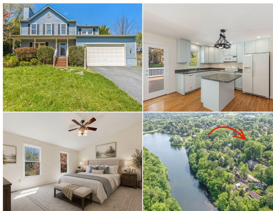 Fantastic home in Lake Linganore with stunning seasonal lake view! From the moment you pull up to the covered front porch (which is brand new), you'll want to call this home. As you step onto the porch, you'll admire the view of Lake Merle and the access to the trails right out your front door. Stepping through the front door, you'll notice the wide stair case leading upstairs and all the natural light that flows into the home. The entire home has been freshly painted! The family room, which opens to the kitchen, boasts a gorgeous stone wood-burning fireplace, the perfect place to unwind at the end of the day. The dining area off the kitchen is large, with a bump out and french doors that overlook the brand new deck. The kitchen is freshly painted and just the warmest of hues. The island is the perfect place to catch up over a cup of coffee. The kitchen sink overlooks the (extremely) Linganore flat backyard. You'll immediately want to move in for all the summer BBQs. The large laundry room is off the kitchen and leads to the oversized garage. Room for 2 cars as well, tons of storage, and a work area. Upstairs, you'll find a large primary with vaulted ceilings, an enormous walk-in-closet with its own window, a vanity area, and a large bathroom with soaking tub and walk-in shower. The 2 other bedrooms are very large and there is a another full bathroom. Downstairs in the basement, welcome to the perfect rec room! With a rough-in and a separate bonus room, this area could easily be turned into a 4th bedroom.  With Lake Merle right out your front door, walking distance to the lake, picnic areas, and playground, this really is a special spot! Enjoy all that Lake Linganore has to offer: deep Navigable lake, multiple sandy beaches, multiple pools, boating, fishing, swimming, tennis, basketball, beach volleyball, nature & bike trails, Frisbee golf, pickleball, Event Tent, Farmers Markets, Summer Concert Series under the stars, playgrounds and so much more! Come and see for yourself. HOA fees include snow removal and trash/recycling as well as access to all of the amazing amenities!