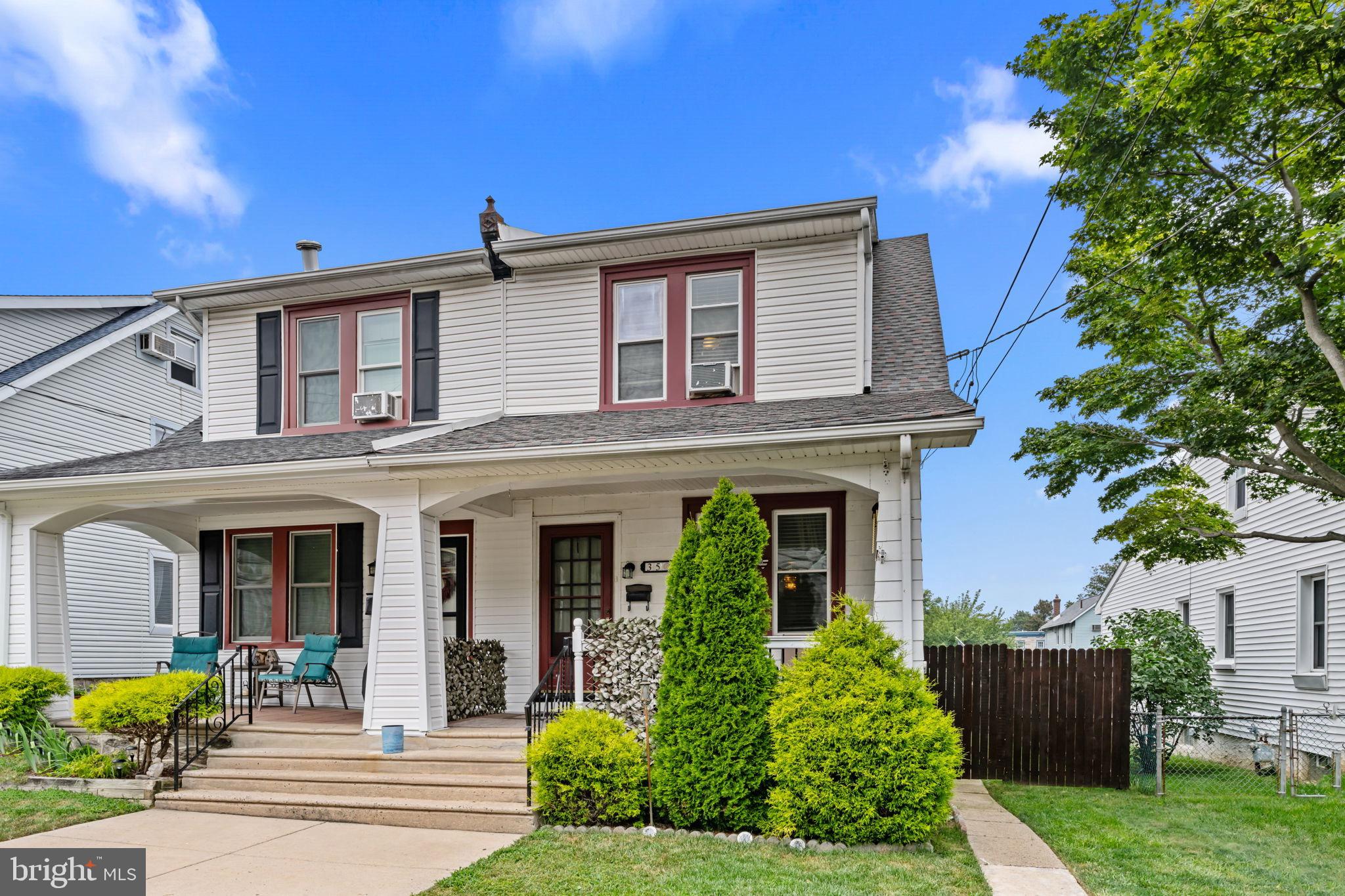 Welcome to 35 N Sylvania. Nestled in the heart of Rockledge Boro, this meticulously maintained 3 bedroom, 1.5-bath Colonial-style twin home radiates timeless charm. Built in 1930, this 1,428 sq ft residence blends historic character with modern updates. A sprawling front porch welcomes you into a thoughtfully designed layout featuring soaring high ceilings and spacious living areas.
The main level includes a formal living room, elegant dining room, and a bright breakfast nook adjacent to the kitchen—great for hosting family and friends. Three generously sized bedrooms await upstairs, with an additional huge attic living space accompanied by an updated full bathroom featuring modern finishes. The partially finished lower level offers a versatile family/media room, along with a convenient half-bath and laundry room—perfect for cozy evenings or functional living. Featuring a mix of tile, carpet, and hardwood floors, the home is equipped with a range of appliances (dishwasher, range, disposal, washer/dryer, refrigerator). One of the main features is the brand-new Hutchinson gas heating system that will last a long time. Situated in a vibrant community, you’re just steps from public transportation, shopping, and dining—making your commute and errands a breeze.
Families will appreciate access to the award-winning Abington School District, including McKinley Elementary, Abington Junior High, and Abington Senior High