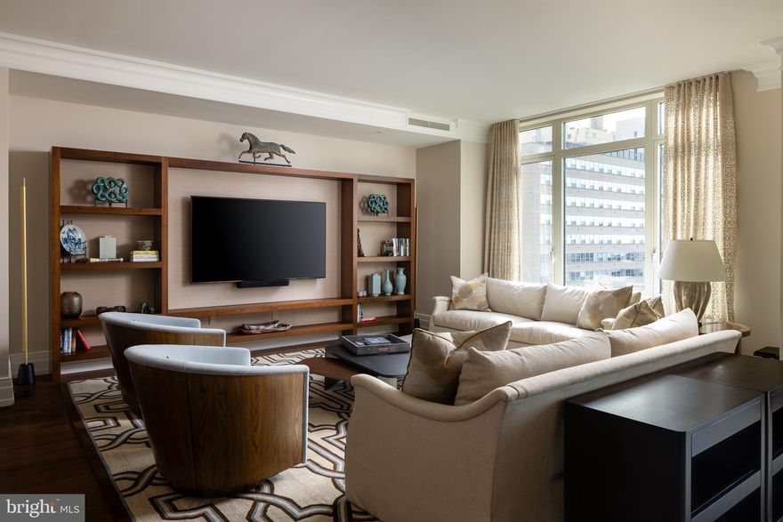 Welcome to 10 Rittenhouse Condominiums.  Set high above Rittenhouse Square, Residence 1804 offers 4,400 square feet of elegant living with four bedrooms, a den/home office,  five bathrooms, and a private balcony overlooking the park.

Distinct from the traditional “04” layouts in the building, this residence features an additional full bedroom suite with a private bath, sitting room, and a private balcony—creating a flexible and highly desirable floor plan unique to this level.

Expansive living and dining areas are framed by floor-to-ceiling windows that capture Rittenhouse Square park views from every window in the residence. The eat-in chef’s kitchen is appointed with custom cabinetry, professional-grade appliances, and a casual dining area with floor to ceiling windows overlooking Rittenhouse Square. A butler’s pantry with a wet bar connects seamlessly to the entertaining spaces.

The primary suite includes dual dressing rooms and two spa-inspired baths with a private home office within the suite that provides a quiet workplace. Two additional ensuite bedrooms offer privacy and comfort for family or guests.

Residents of 10 Rittenhouse enjoy five-star amenities, including a 24-hour concierge and doorman, chauffeur-driven town car, fitness center, indoor pool, and resident lounge. Two parking spaces and a storage locker are included. Pet-friendly building for our furry friends.