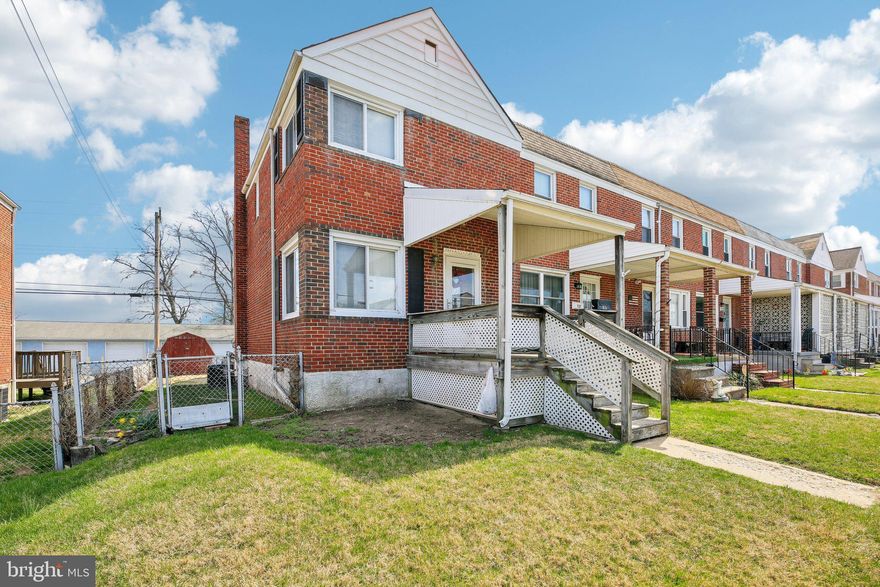 Charming End-Unit Rowhome in Dundalk – A Handy Homeowner’s Dream!

Welcome to this 3-bedroom, 2-bathroom end-unit rowhome in the heart of the Berkshire neighborhood of Dundalk! With solid bones and newer appliances/central air system/hot water tank, this home is brimming with potential, just waiting for a new owner to add their personal finishing touches.

Step onto the spacious front porch, the perfect spot to enjoy your morning coffee or unwind in the evening. Inside, you’ll find a versatile finished basement that can serve as a cozy family room or an additional bedroom. The fenced-in backyard is ideal for summer barbecues, offering plenty of space for outdoor entertaining—and even the potential for an off-street parking pad.

With its strong foundation and great features, this home is an incredible opportunity for those looking to make it their own. Don’t miss out—schedule your showing today!