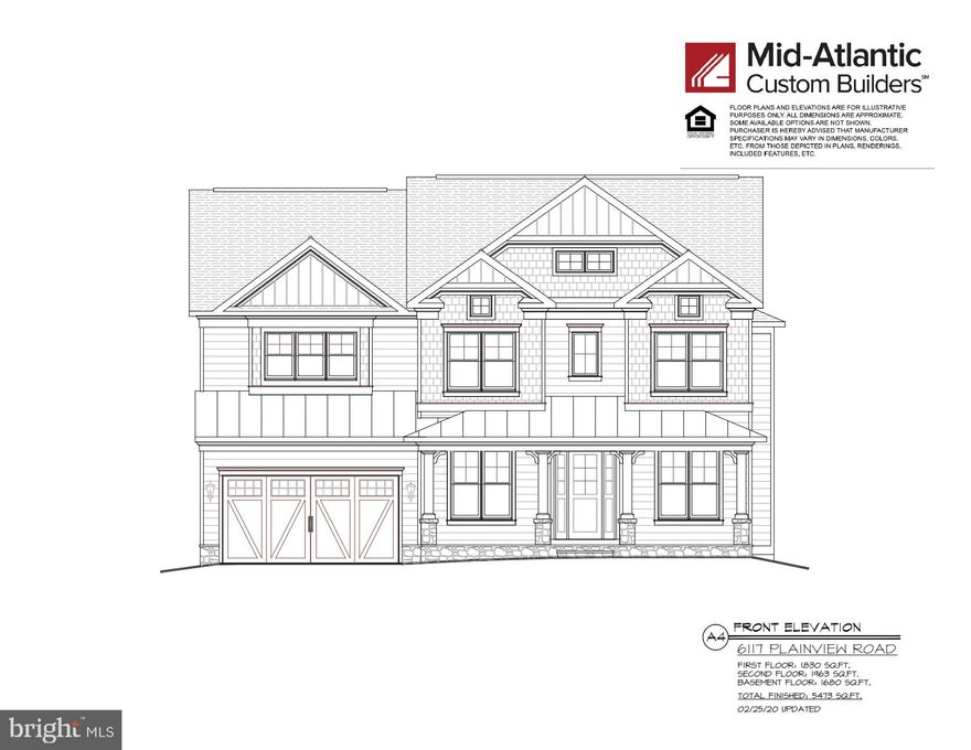 Another masterpiece built by award winning builder, Mid-Atlantic Custom Builders. Three finished levels boasting 6 Bedrooms, 5 Bathrooms, and over 5,400 finished square feet. Large Family Room with coffered ceiling and gas fireplace, Living Room, private Dining Room with a Butlers Pantry and oversize gourmet Kitchen with all stainless steel appliances. Main level Bedroom with full Bath and walk-in closet. Upper Level with the Master Suite with his & her s walk-in closets, luxurious Spa Bath with separate shower and soaking tub. Additional 3 Bedrooms, 2 full Bathrooms, Laundry Room and a Homework/Study Room in the upper level. Large lower level with walk-up including a large Recreation Room with a Wet Bar, Wine Room, Exercise Room, Storage Room, 6th Bedroom and Bath. Screened-in porch and patio with a 2 car garage. This gorgeous brand new home features all the details and Green features you have come to expect from a finely crafted Mid-Atlantic Home! In Walt Whitman High School District! Estimated Delivery Date: February 2021.
