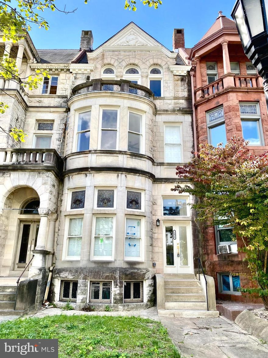 Discover the perfect balance of historic elegance and modern convenience in this beautifully renovated Townhome, located in Baltimore’s sought-after Historic Reservoir Hill neighborhood. Spanning over 5,400 square feet, this home features six bedrooms and four bathrooms, including two primary suites. The open main level includes a stylish living room, family room,  a dining room, and three fireplaces. A gourmet kitchen with stainless steel appliances and quartz countertops. New electrical, plumbing, and dual-zone HVAC systems. High-end fixtures, 11+ feet ceilings, custom crown molding, and engineered flooring throughout. A three-tiered deck with amazing views. Centrally located minutes from I-83, I-95, and Penn Station, within walking distance to Druid Hill Park with more retailers and restaurants to open soon. This home offers unbeatable urban accessibility. It combines historic charm with peace of mind. Schedule your private showing today.