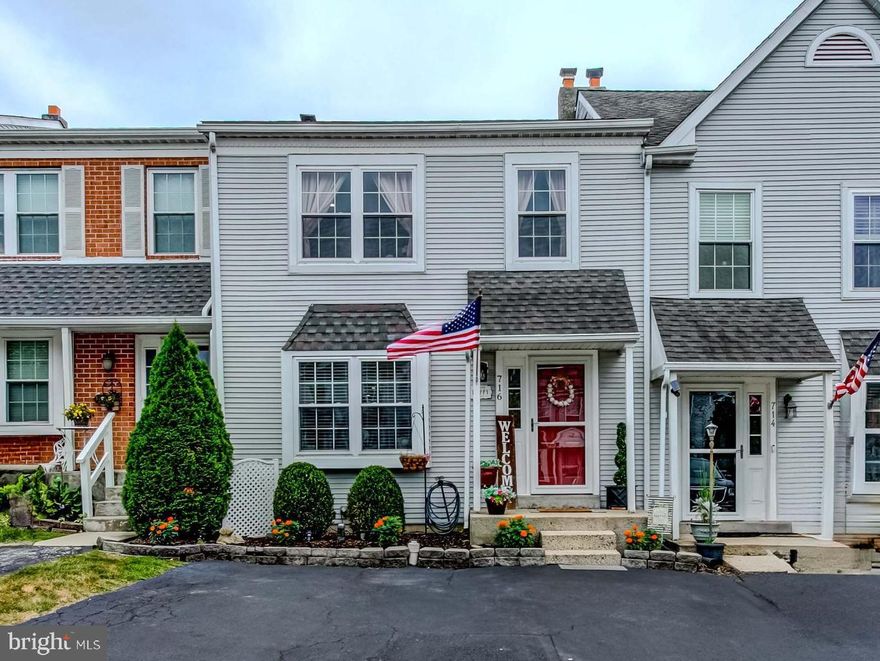 OPEN HOUSE SUNDAY 1-3.  Welcome to your new home at 716 Sandalwood Lane.  This townhouse in REGENTS PARK has been well-maintained by its owners.  As you enter the home, you'll appreciate the tasteful color palette.  The bright, spacious living room and dining room, lead directly into the eat-in kitchen with pantry and gas cooking.  Recent updates to the kitchen include refrigerator, dishwasher, sink , disposal,  recessed lights and pendant lights.  Beyond the kitchen, you will find the large family room which features newer skylights (2021)  two pella sliding glass doors (2021), that lead onto the patio and backyard.  A powder room completes the first level.  Upstairs you'll find two nice sized bedrooms, with two closets each, and a full bath with a double sink and tile tub/shower combo. Downstairs there is a generously sized dry basement (poured concrete), just waiting to be finished which will provide a lot of extra living space. The laundry area is located in the basement and the washer and dryer (2023) are included.  Recent improvements include HVAC (2024),  hot water heater (2021) front windows (2019) back windows (2021), storm door (2021) roof replaced (approx 2013).  The HOA takes care of trash and all lawn maintenance, including mulch.  You will have two private parking spaces in your driveway.  Regents Park is conveniently located within close proximity to routes 202,422, PA Turnpike and the King of Prussia Mall.  Come take a look at this charming home, and you will definitely want to call it your own!
