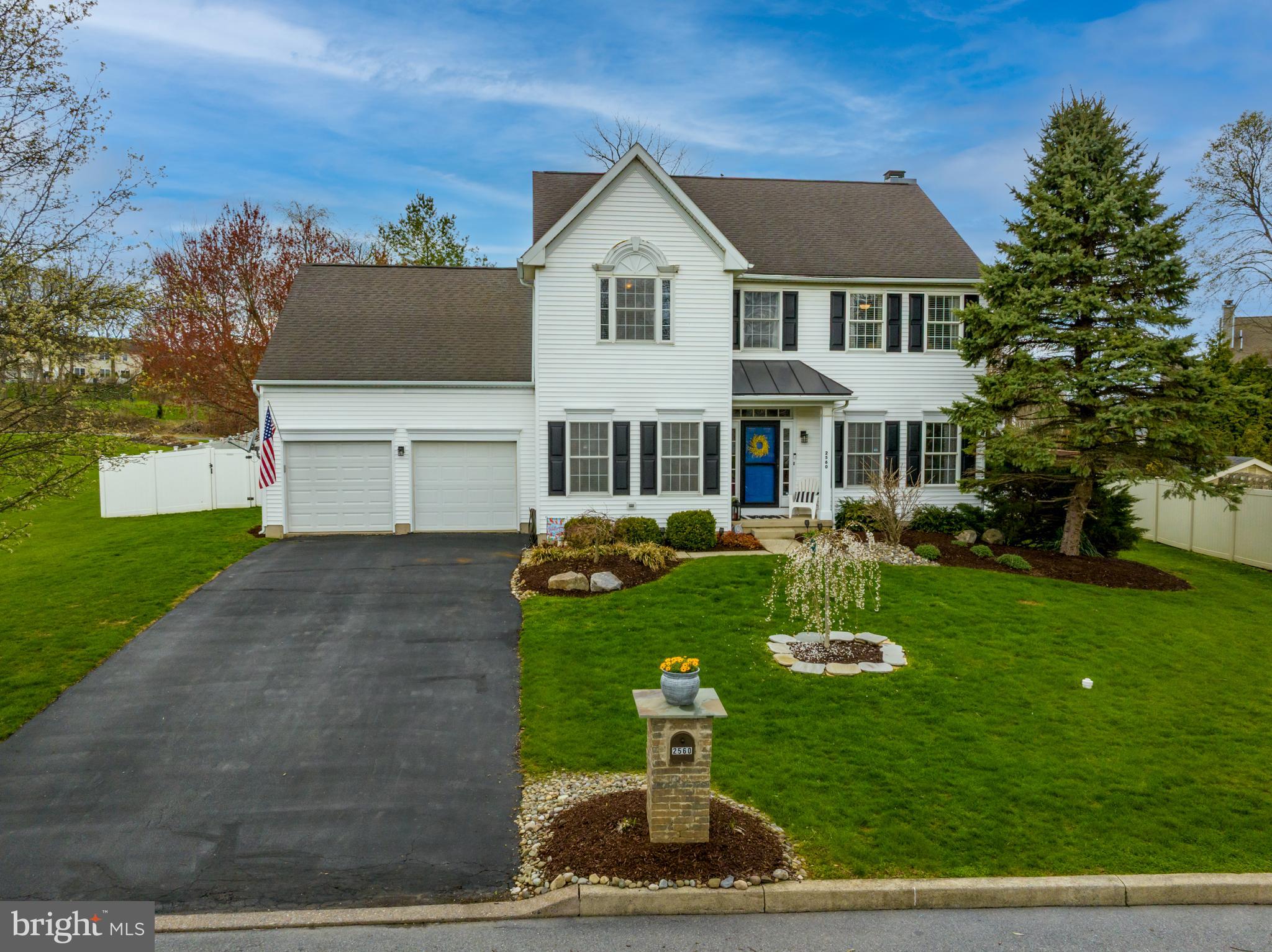 Open House April 26 & 27th from 1:00 to 3:00 pm! Welcome home to 2560 Steele Lane! This beautifully maintained Colonial in sought-after Forks Township offers the perfect home for everyday living and effortless entertaining. Step inside to find a bright, open-concept kitchen featuring a large center island, Stainless Steel appliances, abundant storage, and tile flooring. The extended breakfast area boasts soaring cathedral ceilings and opens seamlessly to the deck and fenced-in backyard — ideal for outdoor gatherings. The living room offers warm hardwood flooring and a cozy gas fireplace, while the formal dining room and additional family room continue the hardwood theme, creating a cohesive and inviting main floor. A convenient powder room and a mudroom with access to both the garage and the deck round out the first level. Upstairs, you’ll love the spacious primary suite, complete with two generous walk-in closets (9x9 and 11x6) and a remodeled ensuite bath with dual sinks and a tile walk-in shower with a bench seat. Three additional bedrooms and a full bath provide plenty of space for everyone. The finished lower level offers even more room to unwind or entertain — complete with a pool table that stays with the home and plenty of storage. Close to Rt33, shopping, restaurants and more! Don't miss your chance to own this versatile and spacious home!