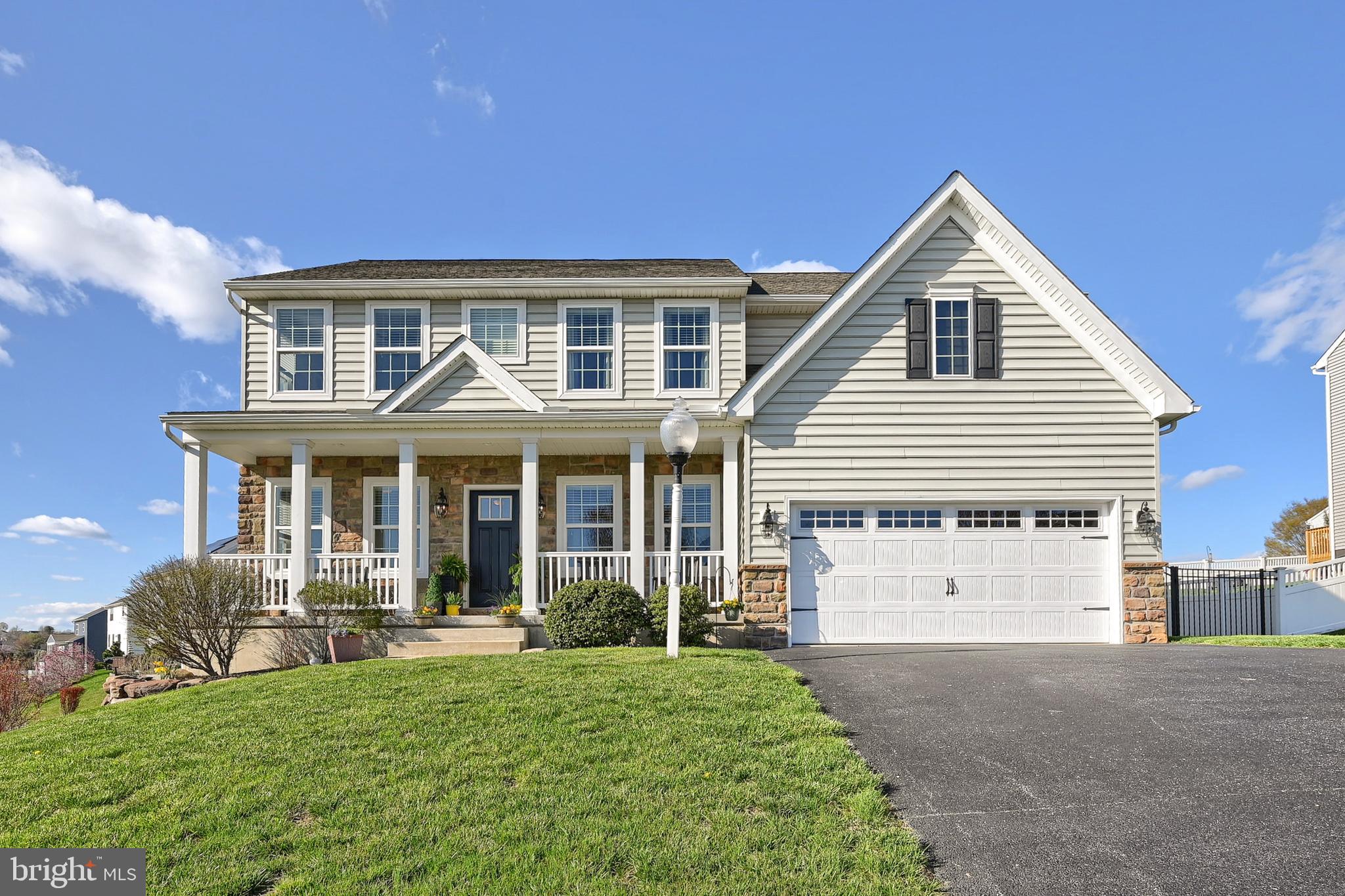 HUGE Price Change! Very well maintained Colonial in Whisper Run with NO HOA. Over 2,700 square feet of open living space. The kitchen features stainless steel appliances, quartz countertops and upgraded cabinetry along with a center island and dining area. Spacious living room w/ fireplace and plenty of natural light. Wide front foyer which leads to the formal dining room and den or office area. The large primary bedroom boasts two walk in closets and full bathroom with soaking tub and an all tiled, spacious, walk in shower. Additional three bedrooms also include walk in closets. Second floor laundry area. Oversized two car garage. The front porch is great for relaxing and enjoying the view. The upgraded back patio area is ready for entertaining or getting ready for summer grilling. Primary and convenient location makes for an easy and quick commute. Call today for a tour!