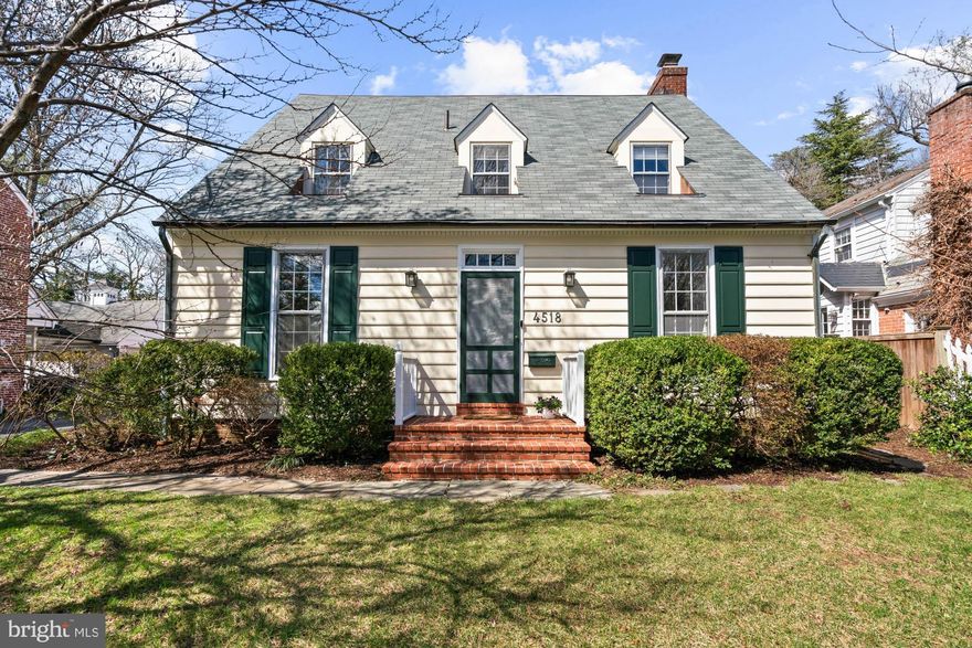 Welcome to 4518 Western Avenue, a charming historic Colonial that has been lovingly maintained and cared for by its current owners for nearly three decades. Boasting an impeccable location within walking distance to all of the shops and restaurants in Spring Valley, Westbard Square, and Friendship Heights, while providing a tranquil setting - with a spacious and lush grassy backyard - for easy living and entertaining. ​Featuring six bedrooms, including a basement in-law suite, three-and-one half bathrooms, and classic details, such as original hardwood floors and a handsome wood-burning fireplace.

With several distinct gathering spaces, the first floor shines with a marble entryway with two coat closets; a gracious living room anchored by a wood-burning fireplace; a sun-filled formal dining room that flows seamlessly into the cheerful galley kitchen, which offers two ovens, a pantry, and a mudroom with outdoor access. Drenched in natural light with skylights, vaulted ceilings, and glass doors to the back patio and gardens, the family room provides such terrific flow for entertaining both inside and out. A cozy home office / library and a lovely powder room complete the main level.

The second floor is highlighted by the primary bedroom with an ensuite full bathroom enjoying dual sinks and a sizable shower. There are also two more delightful bedrooms and a full hall bathroom with a tub shower. ​The fourth and fifth bedrooms can be found on the attic / third floor and feature closets and storage. Additionally, there is a whole-house attic fan. ​

Lower level in-law suite (or recreation room), complete with a kitchenette (or wet bar), a full bathroom, and a separate entrance. Laundry and storage with built-in shelving are also enjoyed on the basement level. Additional offerings include an attached driveway, a private carport, and a storage shed.

Rich in history, this quintessential home has historical significance, as it was frequented by Franklin and Eleanor Roosevelt, who were friends with the first owners. ​This spectacular residence offers tranquil living while being close to both Spring Valley and Westbard Square shopping districts, the Metro, downtown DC, and Bethesda. Steps to the Capital Crescent Trail, Little Falls Park, and Westmoreland Park. Westbrook, Westland, B-CC schools serve the neighborhood. Inbounds for Little Falls Swimming Club.