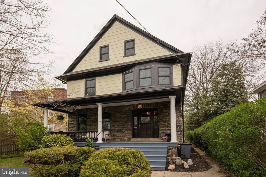 Welcome to this beautiful, newly renovated stone colonial located in the highly desirable Narberth section of Lower Merion Township. This home has been renovated throughout with luxury modern touches, while keeping its charm and older character. This wonderful home is now ready for its next owner. The interior has been practically gutted and reconfigured to suit a more modern-day style of living. The renovations include all new windows, new plumbing, electrical (200-amp service) and two high velocity HVAC systems. Your next home greets you with a large and newly refinished front porch. Entering the home you will notice the open floor plan, beautiful hardwood floors throughout, and many large windows to allow for natural sunlight. The new, modern & luxurious kitchen is a Chef’s dream, featuring a granite island along with a Dacor refrigerator and a Capital 6 burner stovetop. Off the kitchen you will find the mudroom with a half bath.  From the mudroom you can access the large backyard, which is perfect for entertaining and gardening. The second floor has 3 large bedrooms, a walk-in closet, laundry room and a large, gorgeous full bath that has both a shower and a clawfoot soaking tub. The third-floor features two additional bedrooms and another full bath with a shower and clawfoot tub. This home is perfectly situated in Narberth, just steps away from the train station, public transportation, parks, shops and restaurants. Make your appointment today to see this rare find in the top-ranked Lower Merion School District. Sellers have explored installing a driveway and it is permitted by the township.