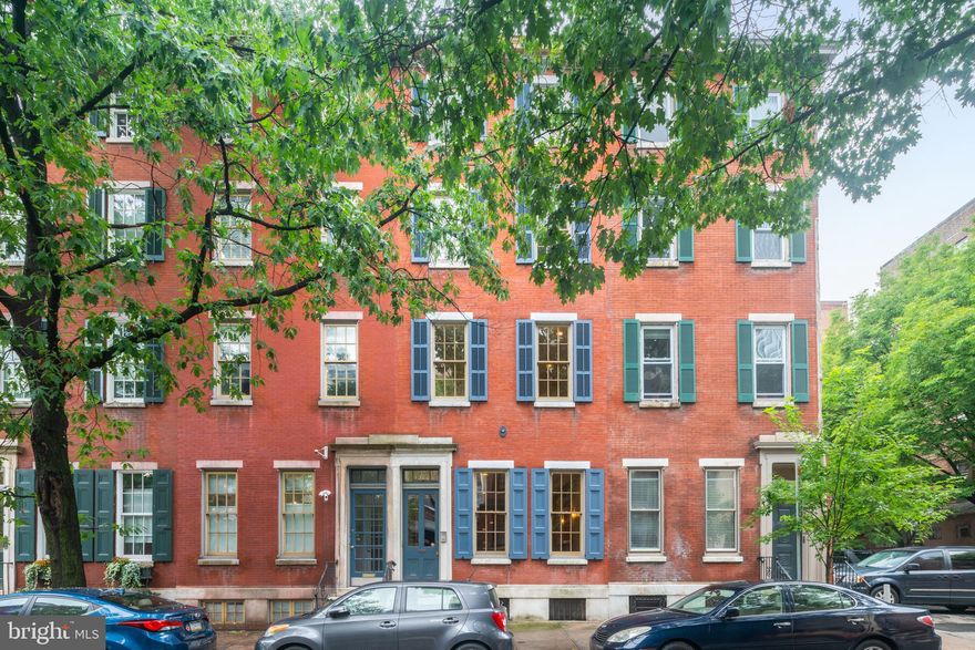 Welcome to this amazing boutique condo building with two 100% renovated condos in a historically certified Federal townhouse in Washington Square West! Smart design, high ceilings and modern amenities.  Unit 1 is a 3 BR, 3.5 bath with original marble fireplace, open concept island kitchen with granite counters and an exposed brick wall, stainless steel appliances, maple cabinets, and in ceiling ambience speakers. Bedroom/office with full bath on first level. There are  two en-suites, one with dual closets, Italian marble jacuzzi bath and Pine St. tree top view, the other with a walk-in closet, historic French doors  that open to a  French Quarter inspired balcony; perfect for morning coffee or evening wine! A lower level media/game room with wet bar, powder room, duet laundry, ample storage space,  and a patio to grill for your guests! Unit 2  features a sun filled, granite island kitchen with stainless steel appliances, that opens to a family room with in ceiling ambience speakers, duet laundry with new washer, and a guest bedroom/office with a fireplace.  Huge  en-suite with Italian marble bath, walk in closet and Pine St. tree top view.  Additional finished 80 sq. ft. storage room on the lower level.  Both units feature beautiful 5" Brazilian walnut (Ipe) floors, crown molding, and wainscoting accents.  Modern upgrades include recessed lighting, intercom, and fire alarm system .    Bike score 97!  Walk score 100! Walk to Schuylkill River Trail, Rittenhouse and Washington Squares, hot 13th St. restaurant row, CC shops, Jefferson and Penn hospitals, and the theatre district !  Experience in town living at its best!  Tenants' leases through August with intent to renew month to month or annually.  Perfect for owner occupant, extended family, Air BnB, or value investor!