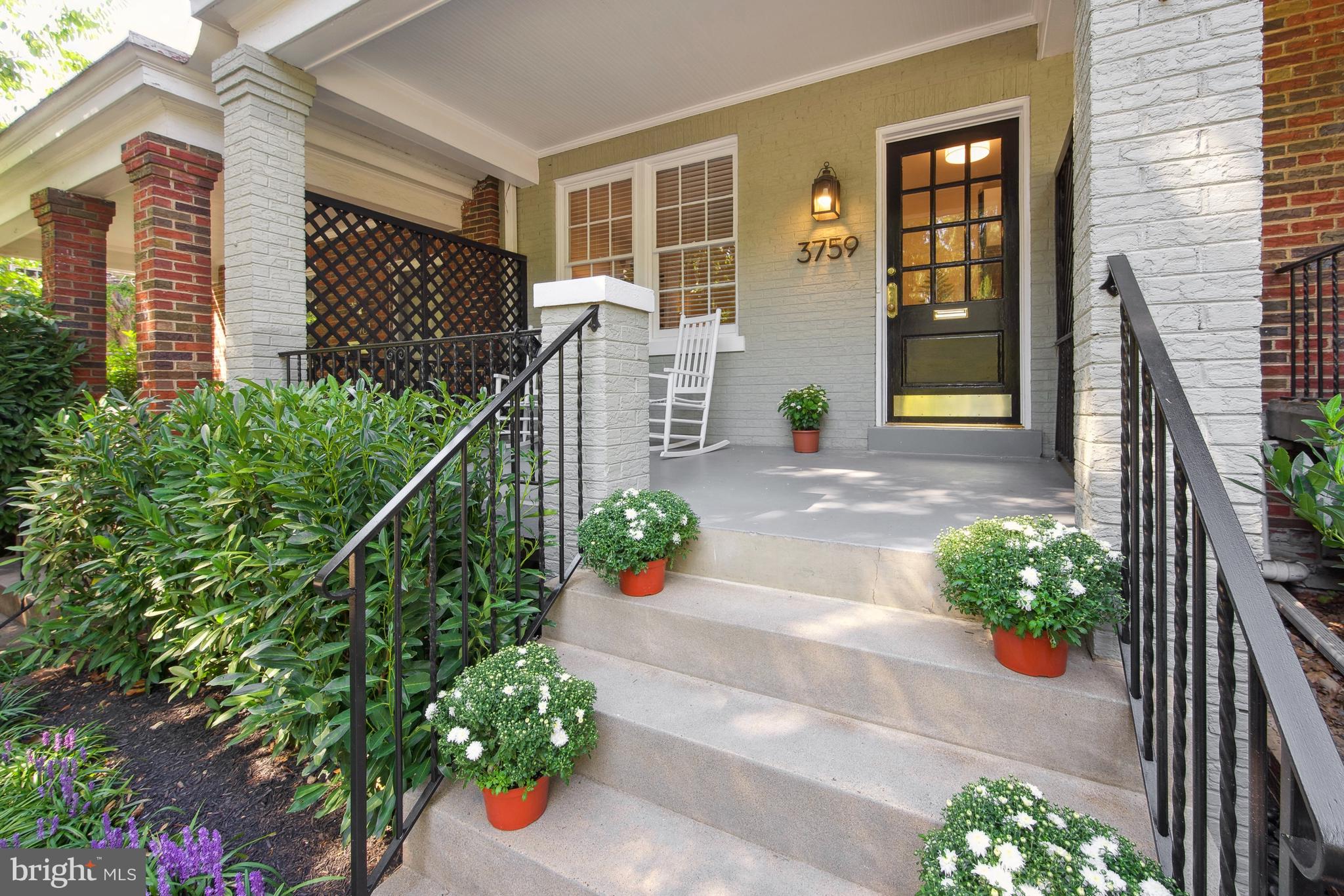 City Living at it's Best! Move-in ready beautiful Glover Park townhouse with charming front porch, professional landscaping front and back, new Plantation blinds, newly finished wood floors throughout, skylights, custom molding, and recessed lighting. Open floor plan with dining area and kitchen with granite countertops, stainless steel appliances, breakfast bar and powder room. Adjacent family room with French doors to new deck and terraced fenced -in garden. Built-in storage closet for bikes and garden supplies. Second level has 2 bedrooms and den, 2 baths and washer/dryer. Lower level features a fully finished in-law suite with full kitchen, washer/dryer and exit to garden. Two car parking is accessible from alley and across the street from the entrance to Rock Creek Park. Location is close to Georgetown with proximity to restaurants, retail, gyms, Whole Foods, Trader Joe's, Safeway and Guy Mason Park. Co-Listing Agent is owner
