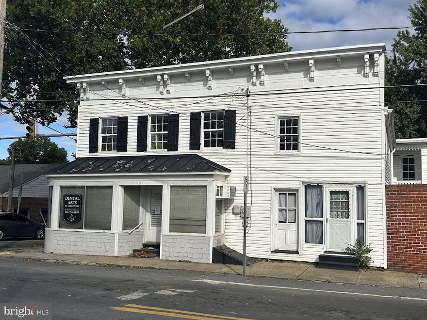 Unique building in the center of Hedgesville on the corner of two busy streets. Formerly a dental office and zoned commercial general, with residential possible on the upper levels. The only parking available is public street parking. This property is in need of a renovation. 

Please include proof of funds or a pre-approval letter with all submissions.