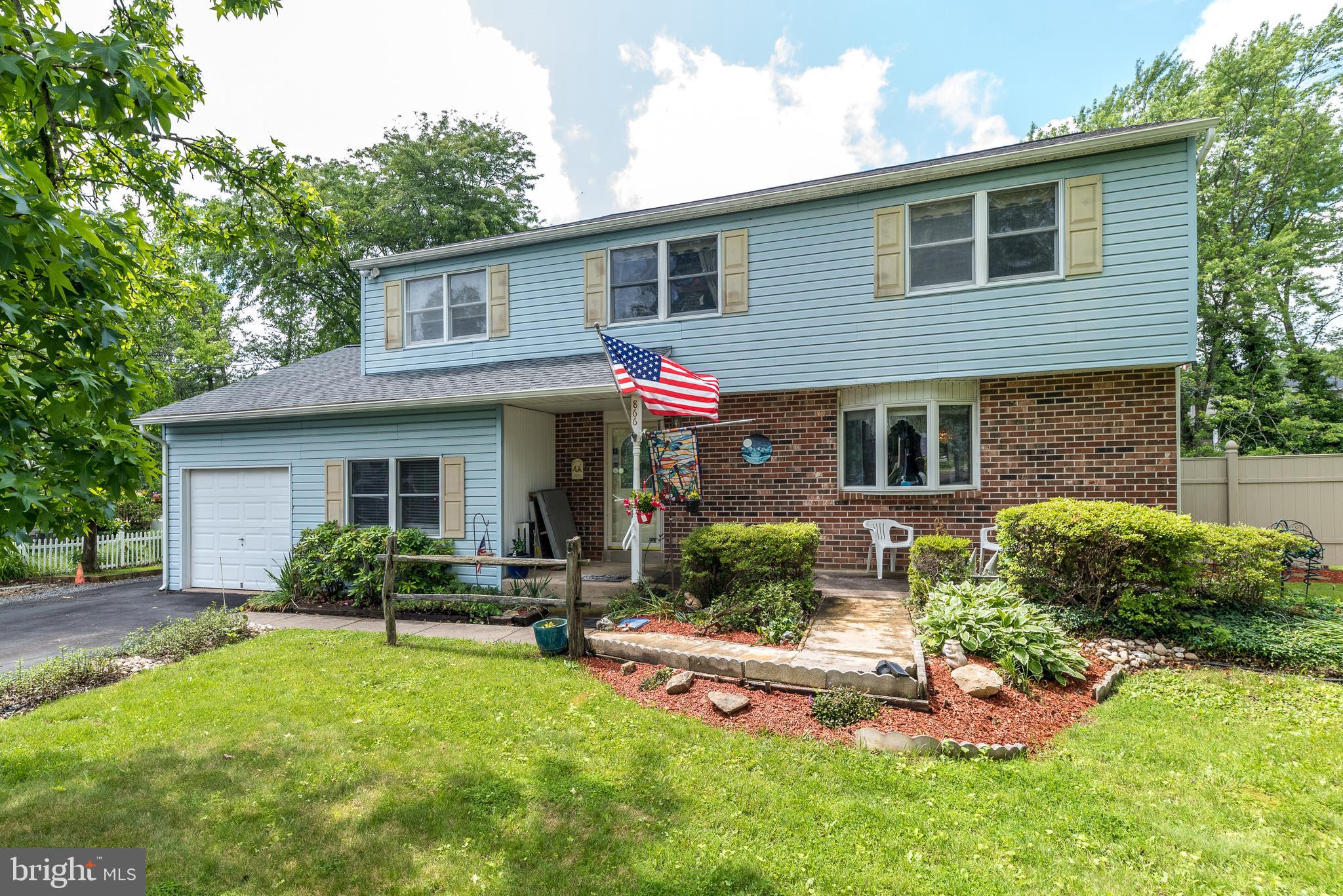 Welcome to a rare opportunity in the sought-after Briar Hill Farms neighborhood—a Colonial home with great bones, a beautiful setting with a landscaped front yard and trees, and endless potential. This home has so much to offer and just needs your personal touches to make it shine. Step onto the covered front porch and into a foyer with tile that continues into an eat-in kitchen with island, pantry, and slide-out storage. The dining room is just steps away, making it ideal for entertaining, and is open to the spacious living room with a large bay window that fills the space with natural light. The family room has built-in seating, the perfect spot for movie night. A generous laundry room with storage and a utility sink, plus a convenient half bath near the back door, add to the home's functionality. Upstairs, the primary bedroom features a walk-in closet and en suite bath, while three additional bedrooms share a hall bath. Outside, enjoy a serene backyard oasis complete with a heated Carlton concrete pool (installed 2014), extensive patio and concrete decking. A charming bridge leads out of the fenced yard, over a spring-fed stream that runs year-round. The extra-large pool cabana/shed with workbench and shelves provides extra storage, and the fully insulated 1-car garage with pull-down attic stairs offers even more room. Updates include a newer roof, gutter system with leaf guards, Pella exterior doors, a full house fan, electric roof vent, and a high-efficiency HVAC system with UV filtration for hypoallergenic air (installed 2018). With convenient access to local schools, parks, and Route 276 for easy commuting, this home is brimming with promise—just waiting for someone to bring their vision and make it their own.